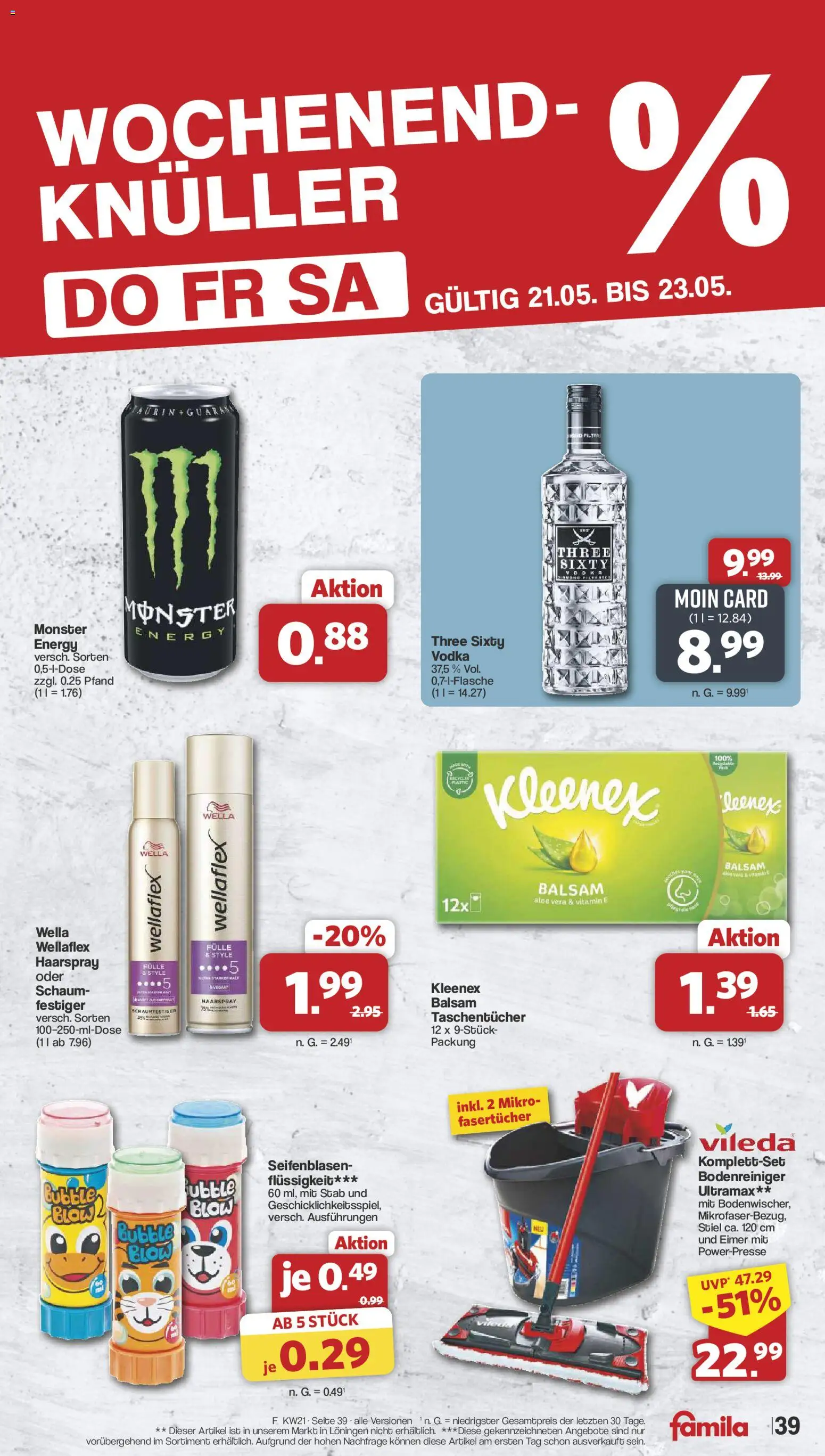 Famila Nordwest Prospekt 	 – gültig ab 18.05.2026 | Seite: 39 | Produkte: Energy, Haarspray, Monster, Vodka