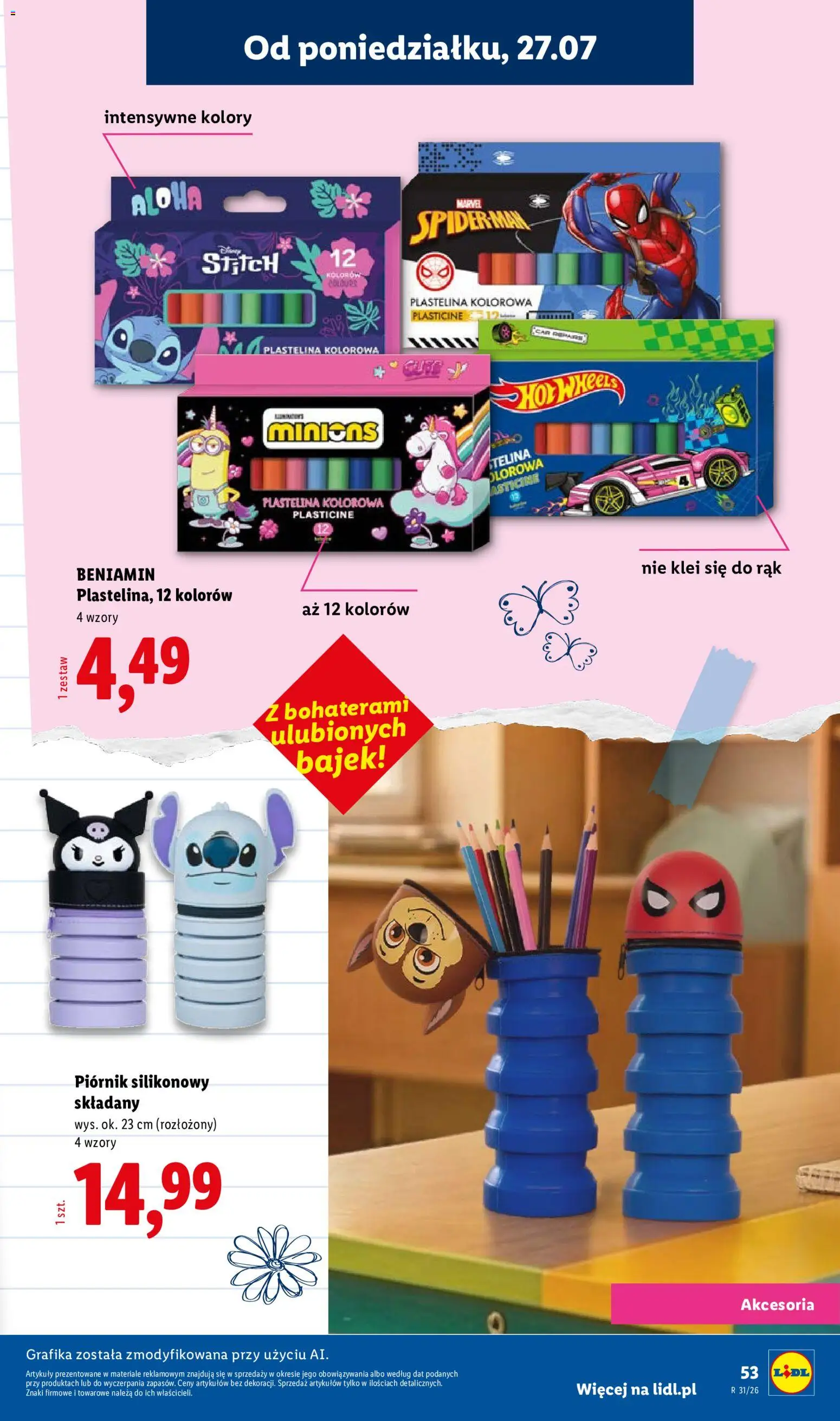 Lidl Katalog od 09.07.2026 | Strona: 53 | Produkty: Plastelina, Hot wheels, Piórnik