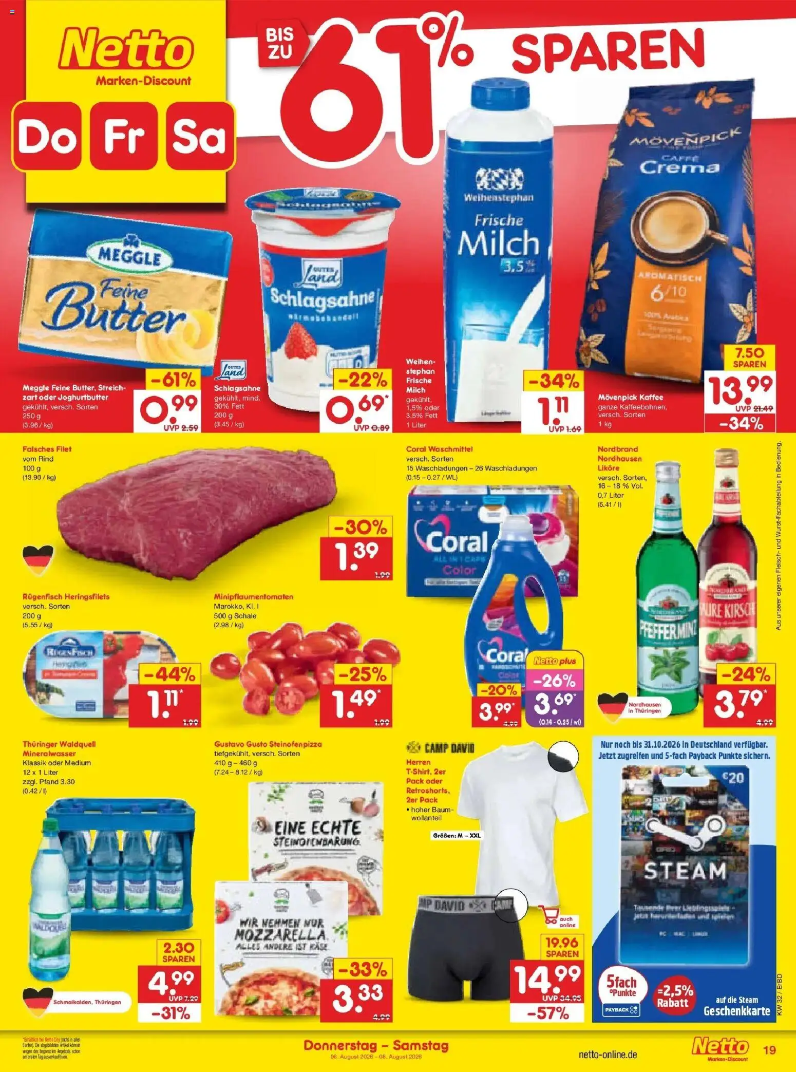 Netto Marken-Discount Prospekt Weimar – gültig ab 03.08.2026 | Seite: 37 | Produkte: Butter, Käse, Kaffee, Mineralwasser