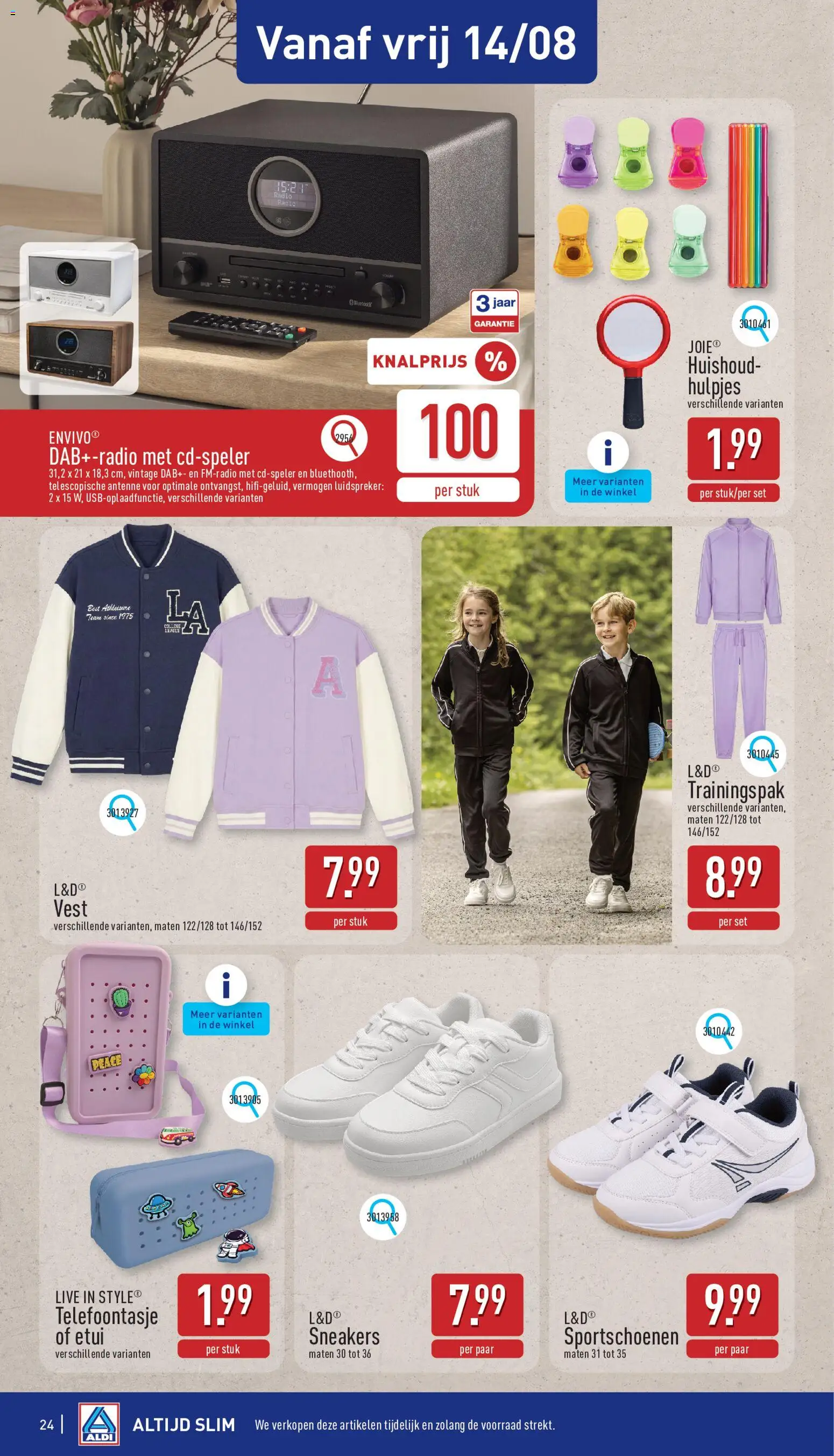 {H1} | Pagina: 24 | Producten: Sneakers, Radio, Etui, Vest