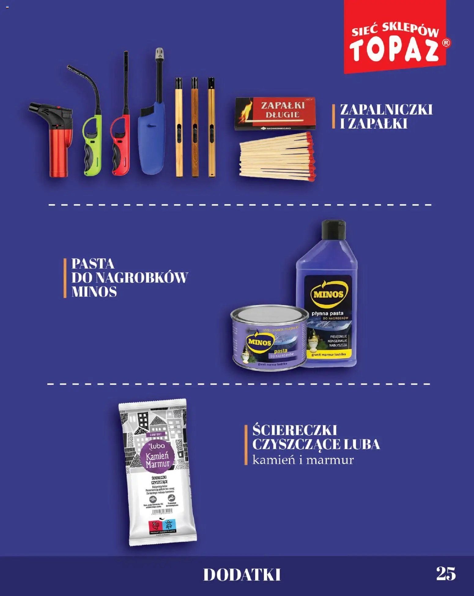 Topaz gazetka - Znicze od 09.10.2026 | Strona: 25 | Produkty: Ściereczki, Pasta