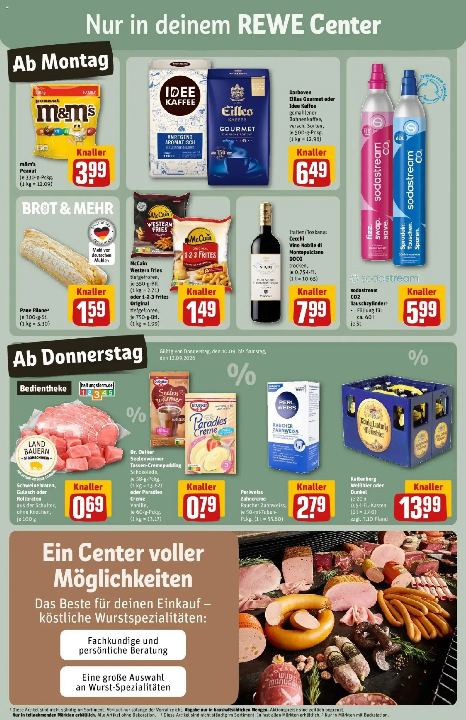 REWE Prospekt ab 07.09.2026 zum Blättern » Angebote | Seite: 3 | Produkte: Idee kaffee, Pane, M&M's, Creme