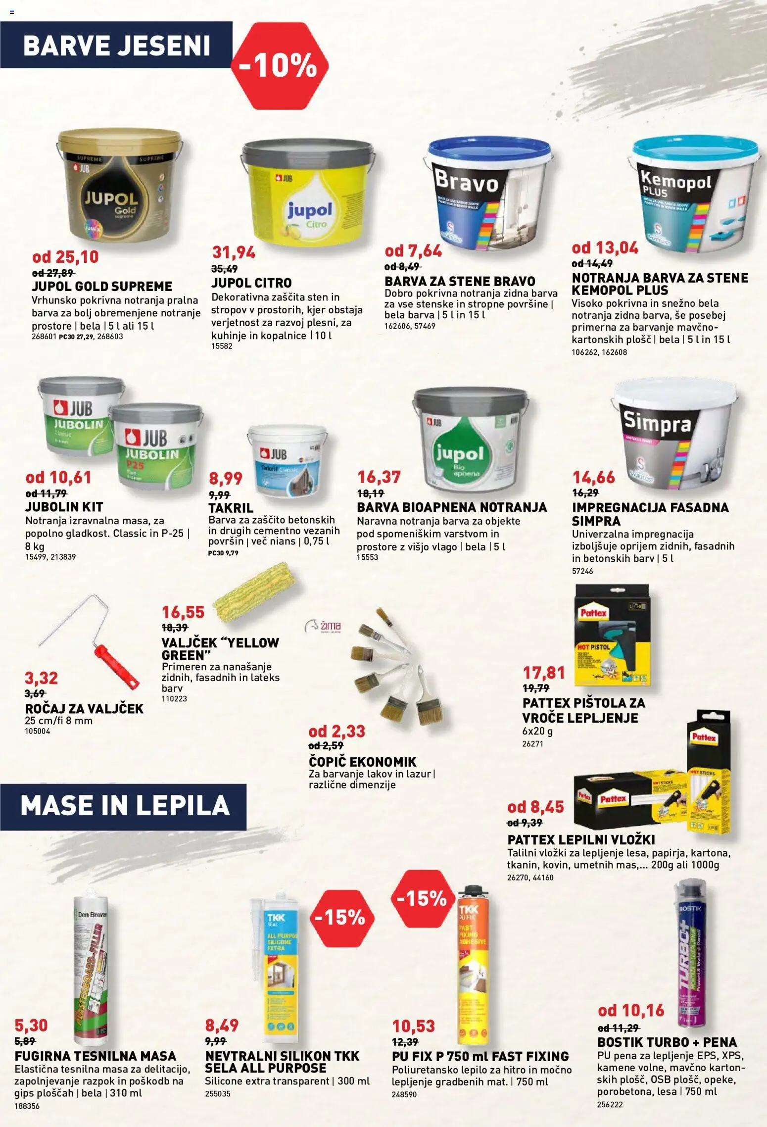 Novi Inpos katalog ponudbe – veljaven od 08.10.2026 | Stran: 16 | Izdelki: Copic, Lepilo, Silikon, Barva