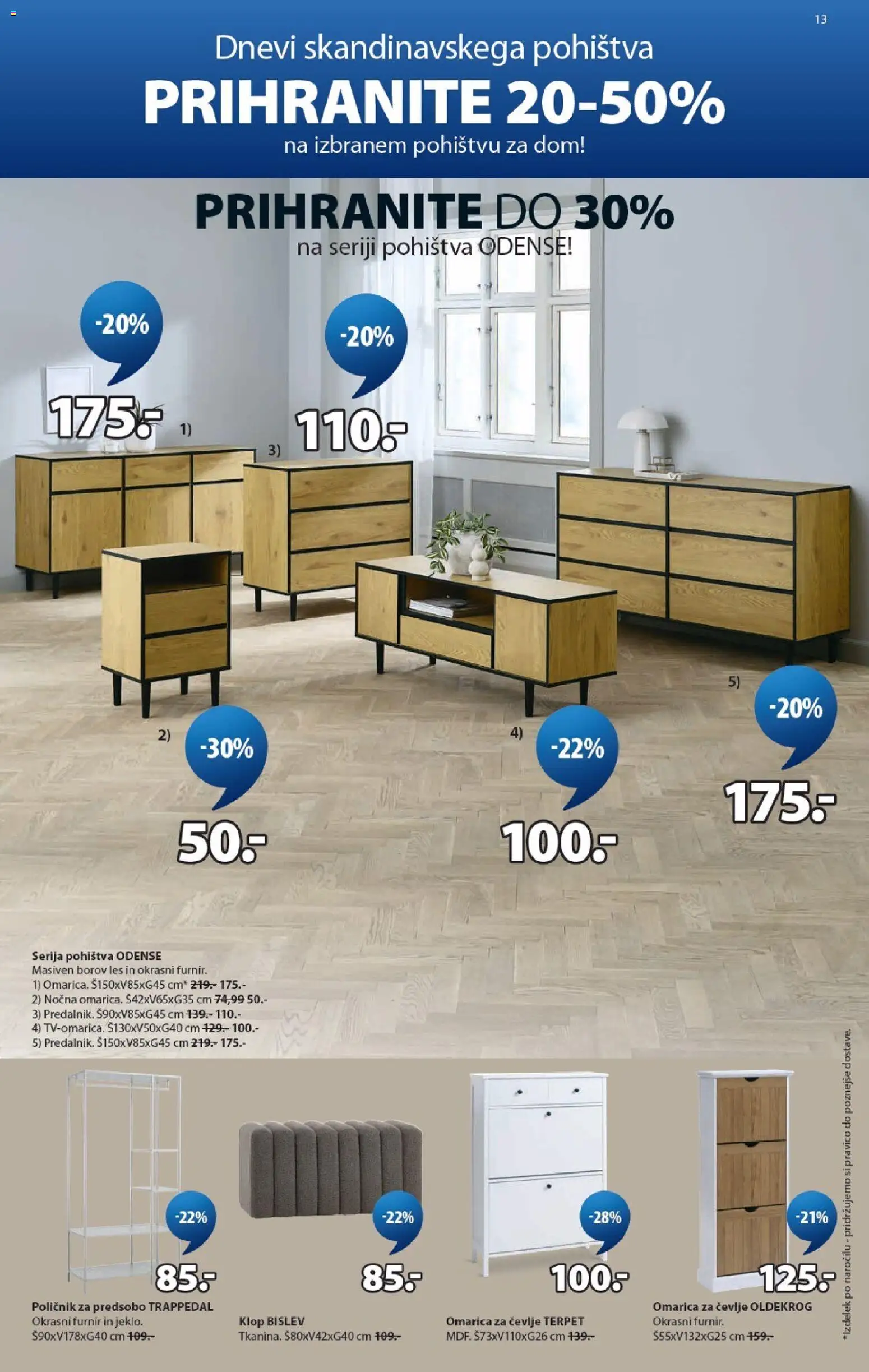 Novi JYSK katalog ponudbe – veljaven od 09.09.2026 | Stran: 13 | Izdelki: Poličnik, Furnir, Omarica