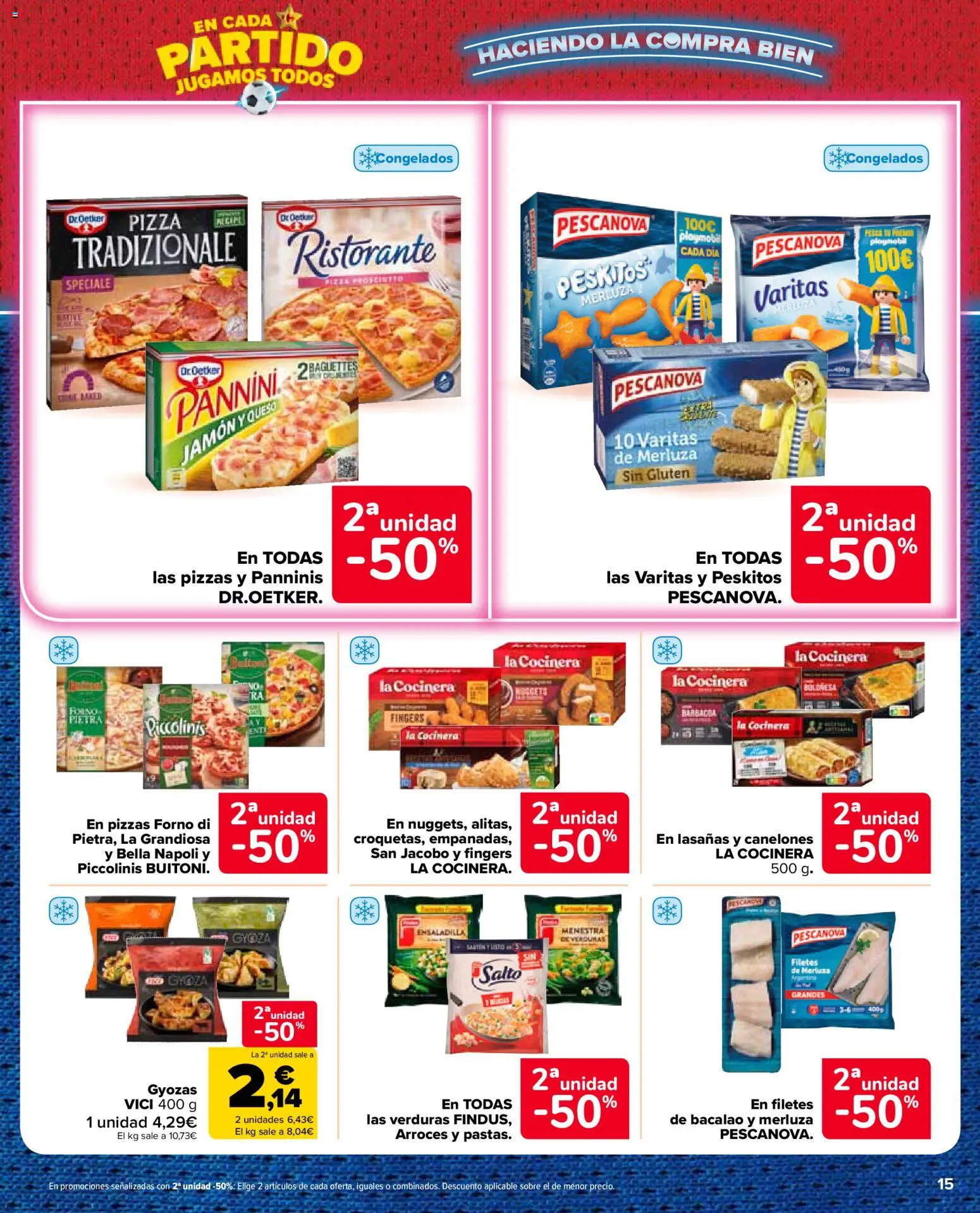 Carrefour Market folleto │ válido desde el 11.06.2026 | Página: 15 | Productos: Jamón, Pizza, Filetes de merluza, Barbacoa