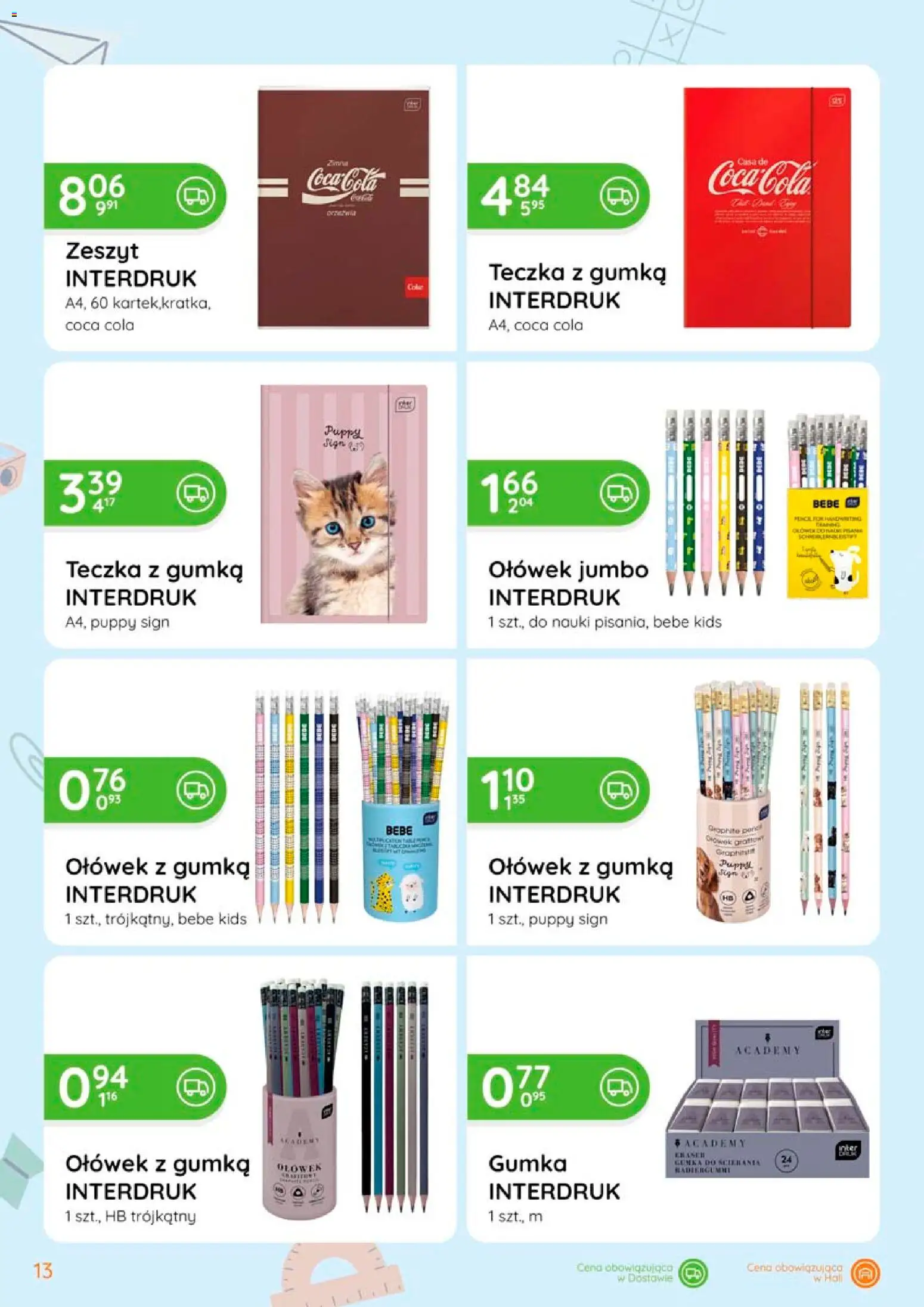 Eurocash gazetka - Powrót do Szkoły od 06.08.2026 | Strona: 13 | Produkty: Zeszyt, Coca cola
