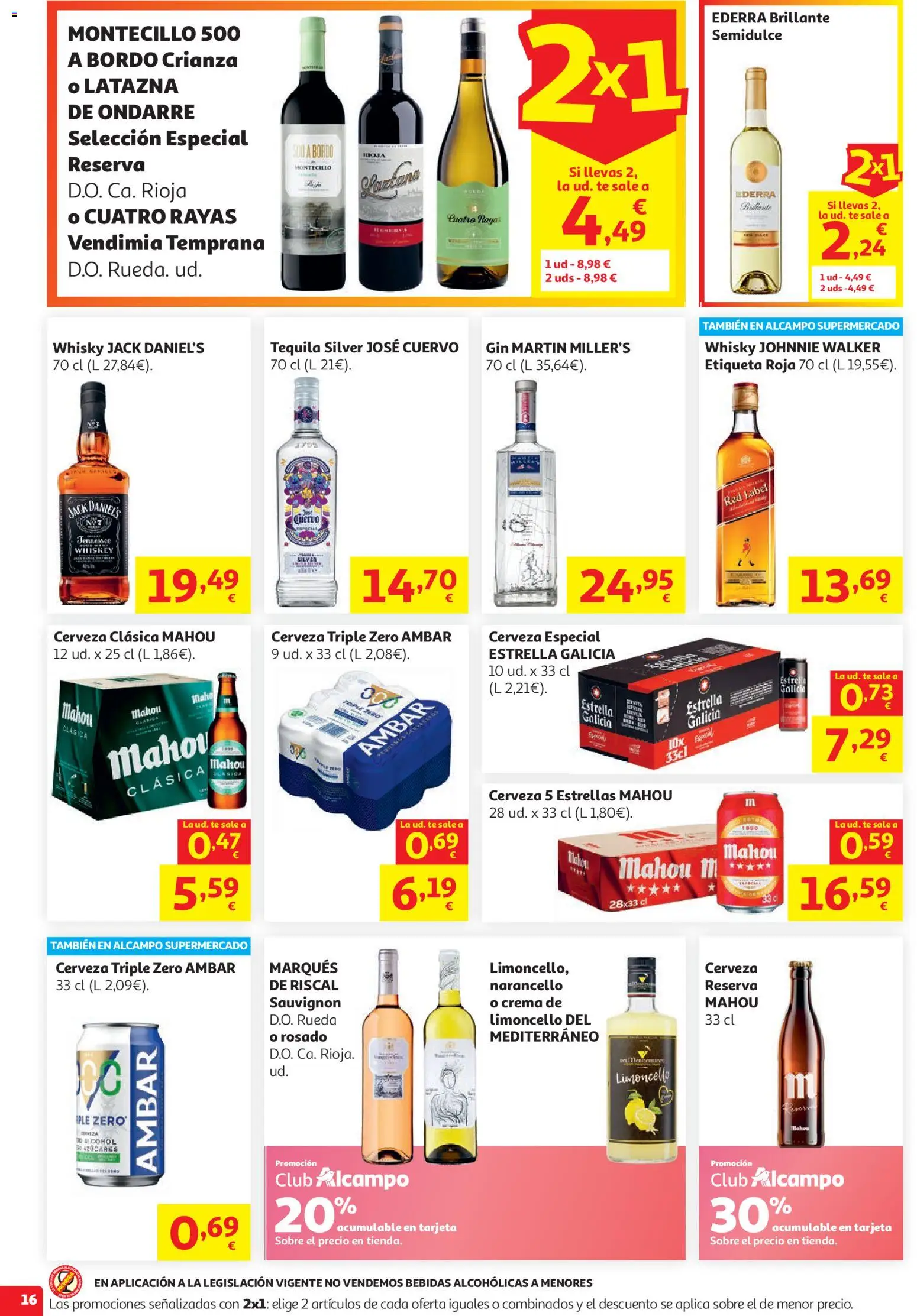 Alcampo HG Nacional Unico Litoral │ válido desde el 29/07/2026 | Página: 16 | Productos: Cerveza, Crema, Té, Whisky