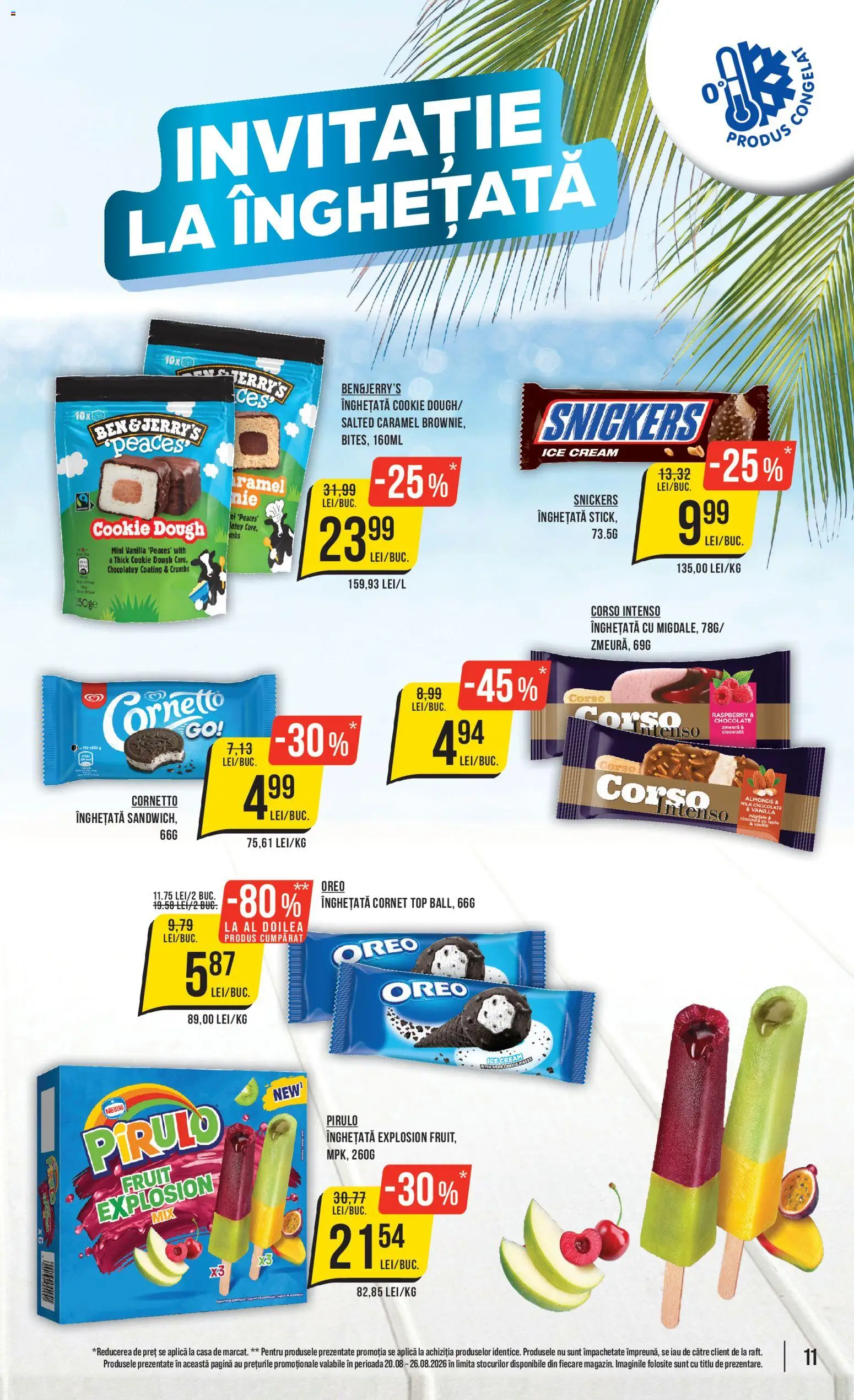 Noul catalog Mega Image – valabil de la 20.08.2026 | Pagină: 11 | Produse: Top, Aplică, Lapte, Ciocolată