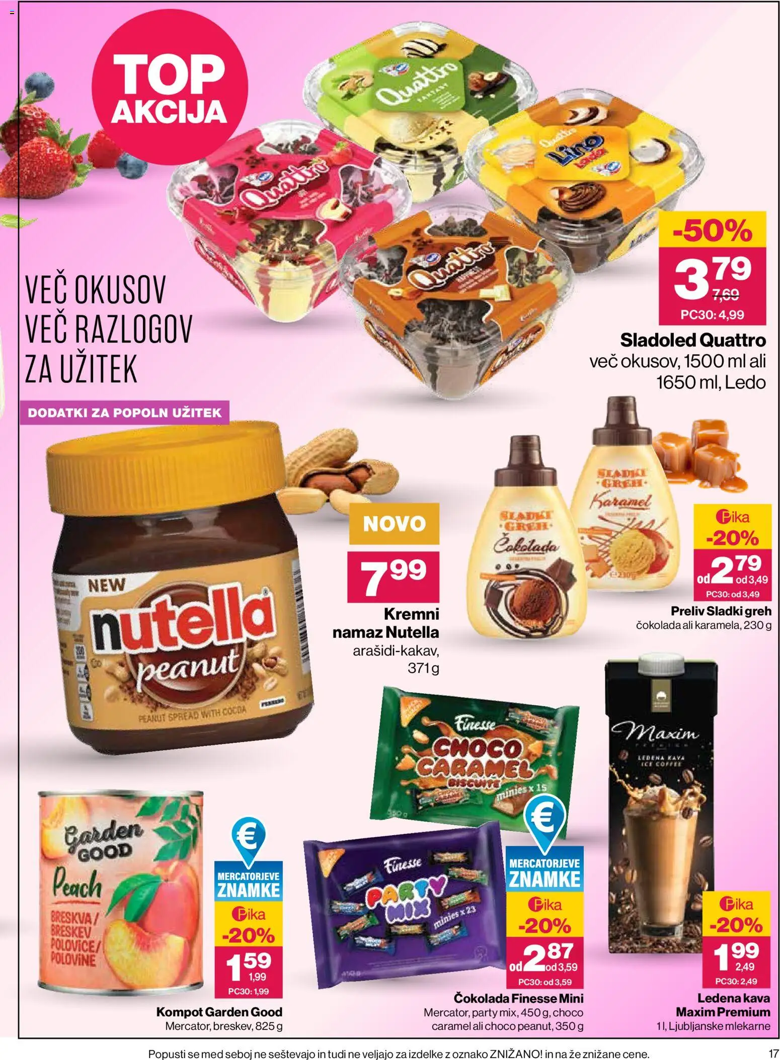 Novi Mercator katalog ponudbe – veljaven od 20.08.2026 | Stran: 17 | Izdelki: Namaz, Kava, Cokolada, Breskev
