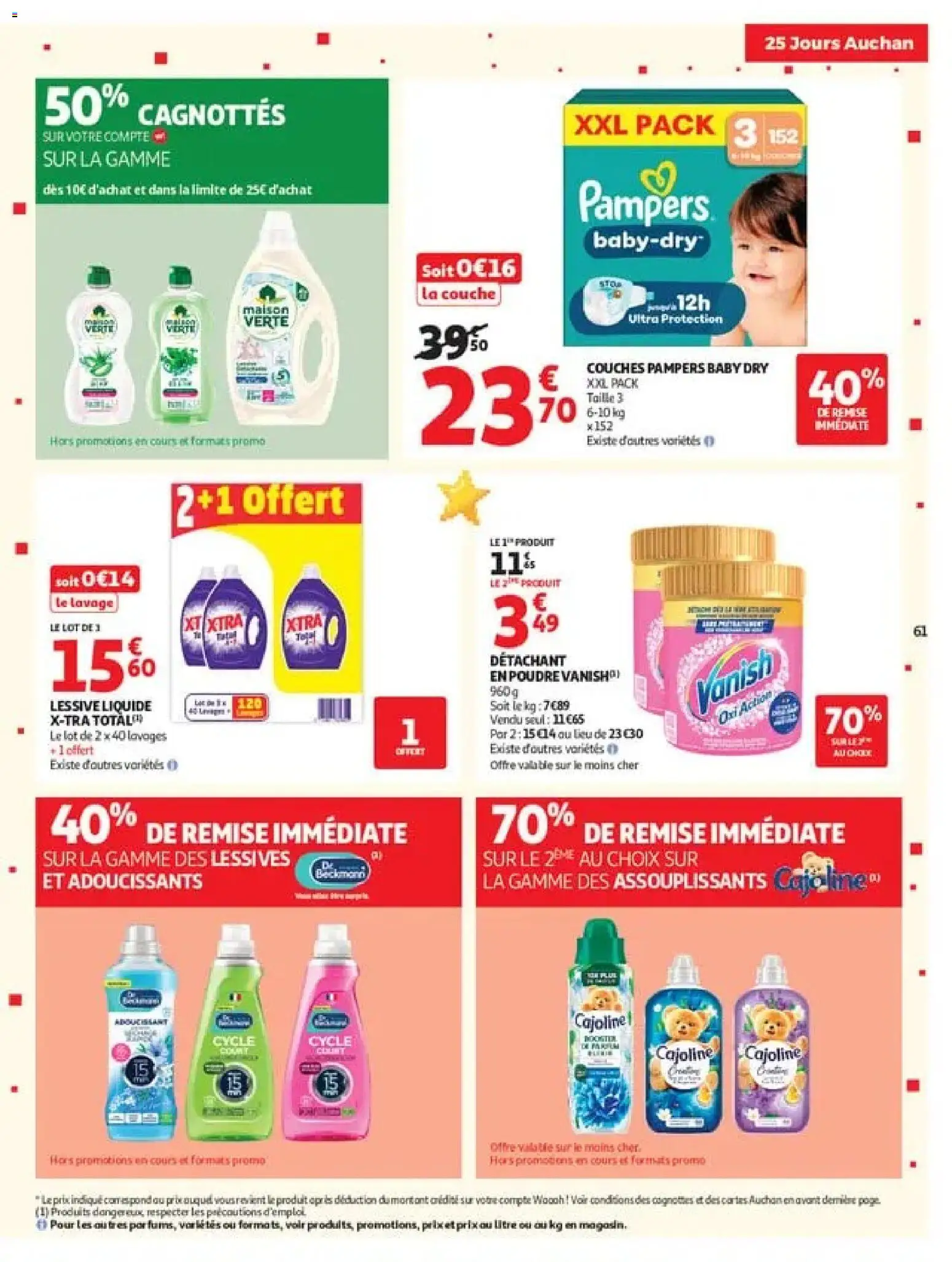 {H1} | Page: 61 | Produits: Pampers, Couches pampers baby, Détergent, X-tra