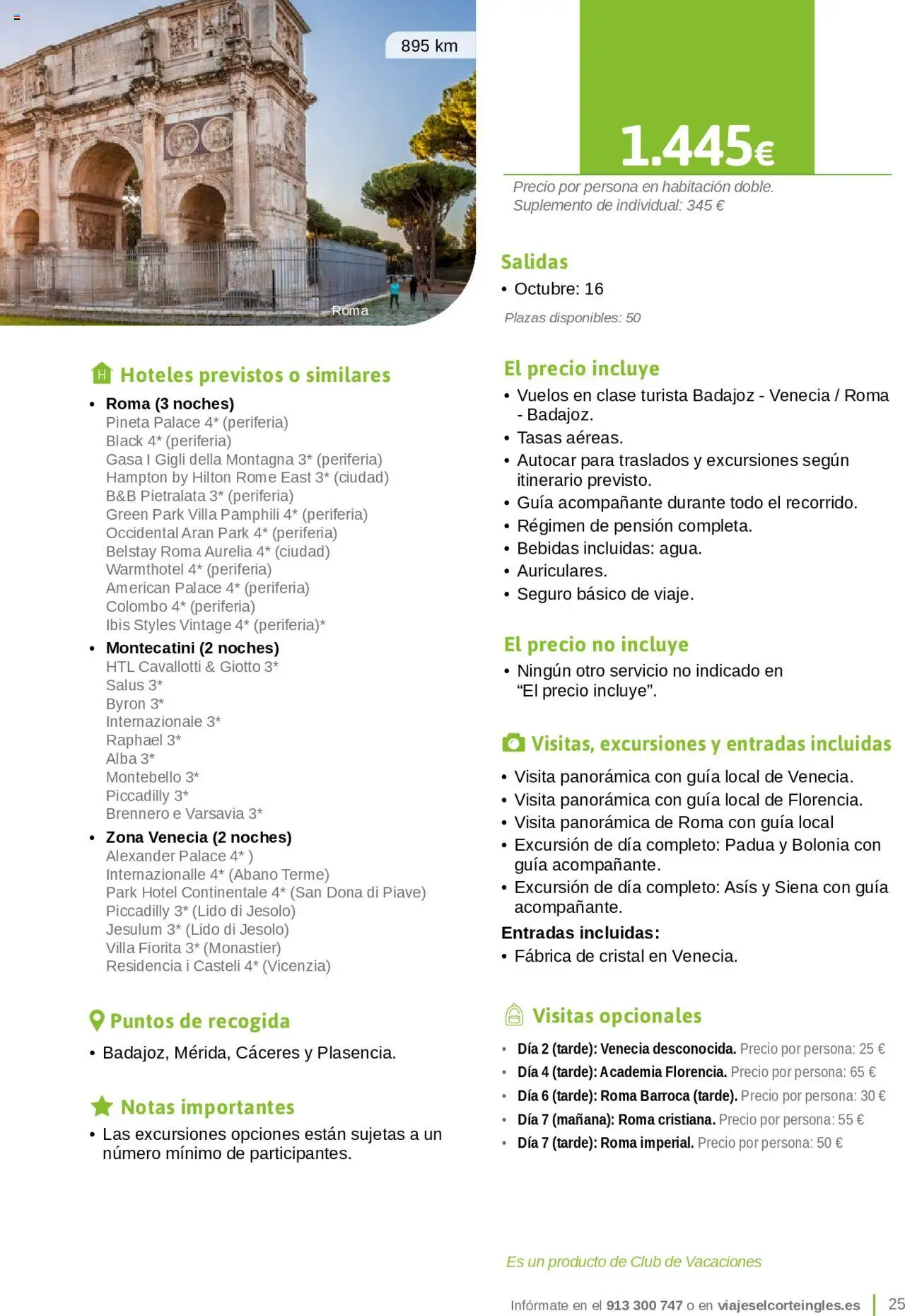 Viajes El Corte Inglés - Catálogo Junta de Extremadura │ válido desde el 01.03.2025 | Página: 25