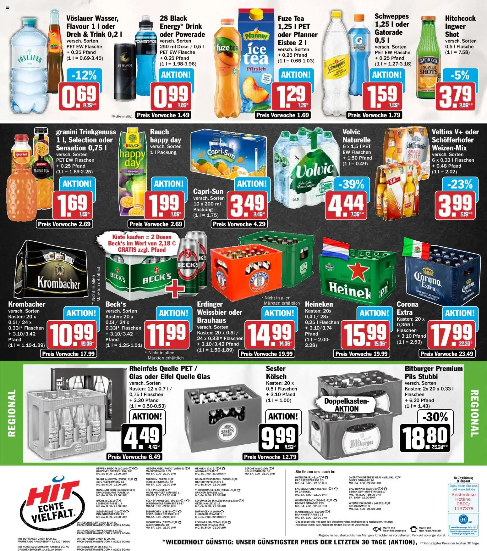 HIT Prospekt – gültig ab 20.07.2026 | Seite: 18 | Produkte: Erdinger, Weißbier, Powerade, Pfirsich