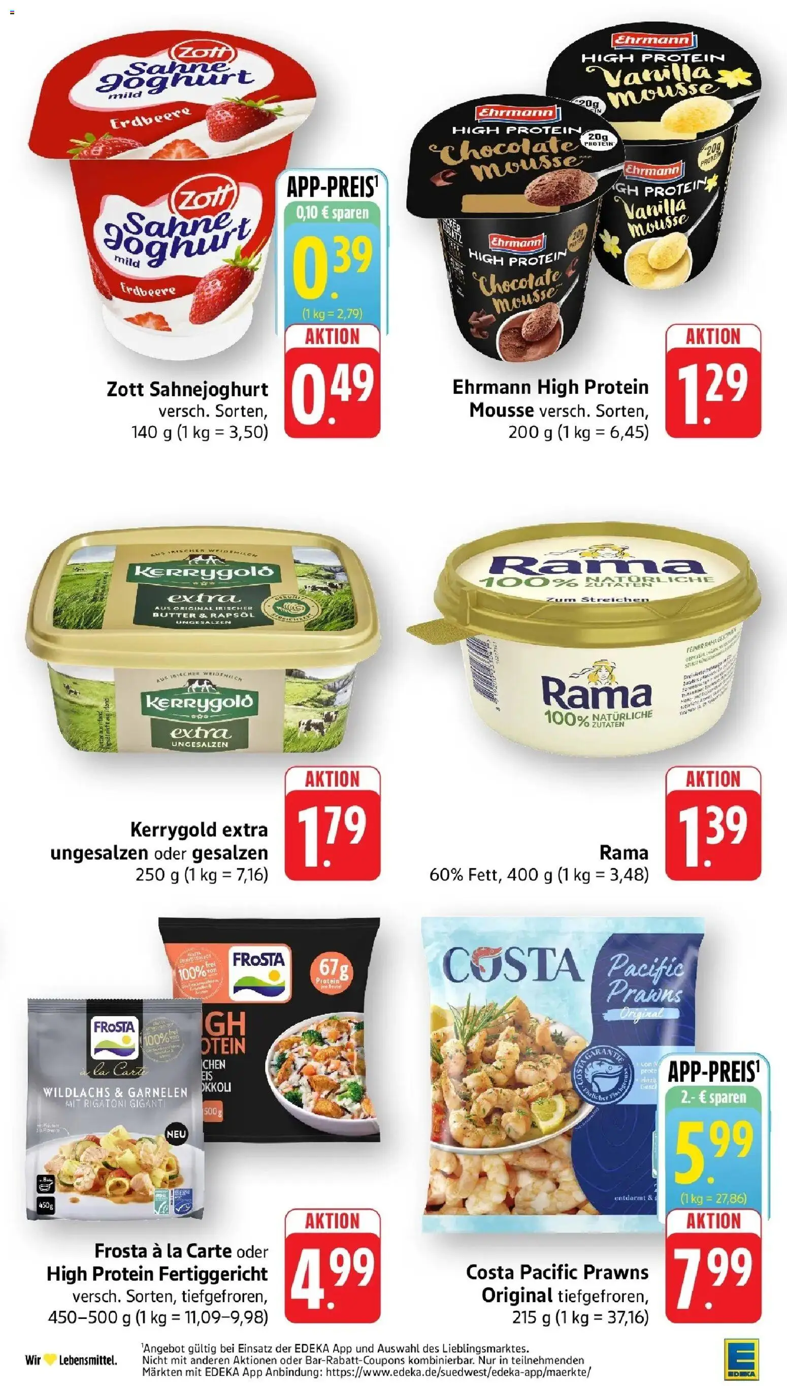 Edeka Prospekt Freiburg – gültig ab 27.07.2026 | Seite: 21 | Produkte: Rama, Garnelen, Frosta, Sahne