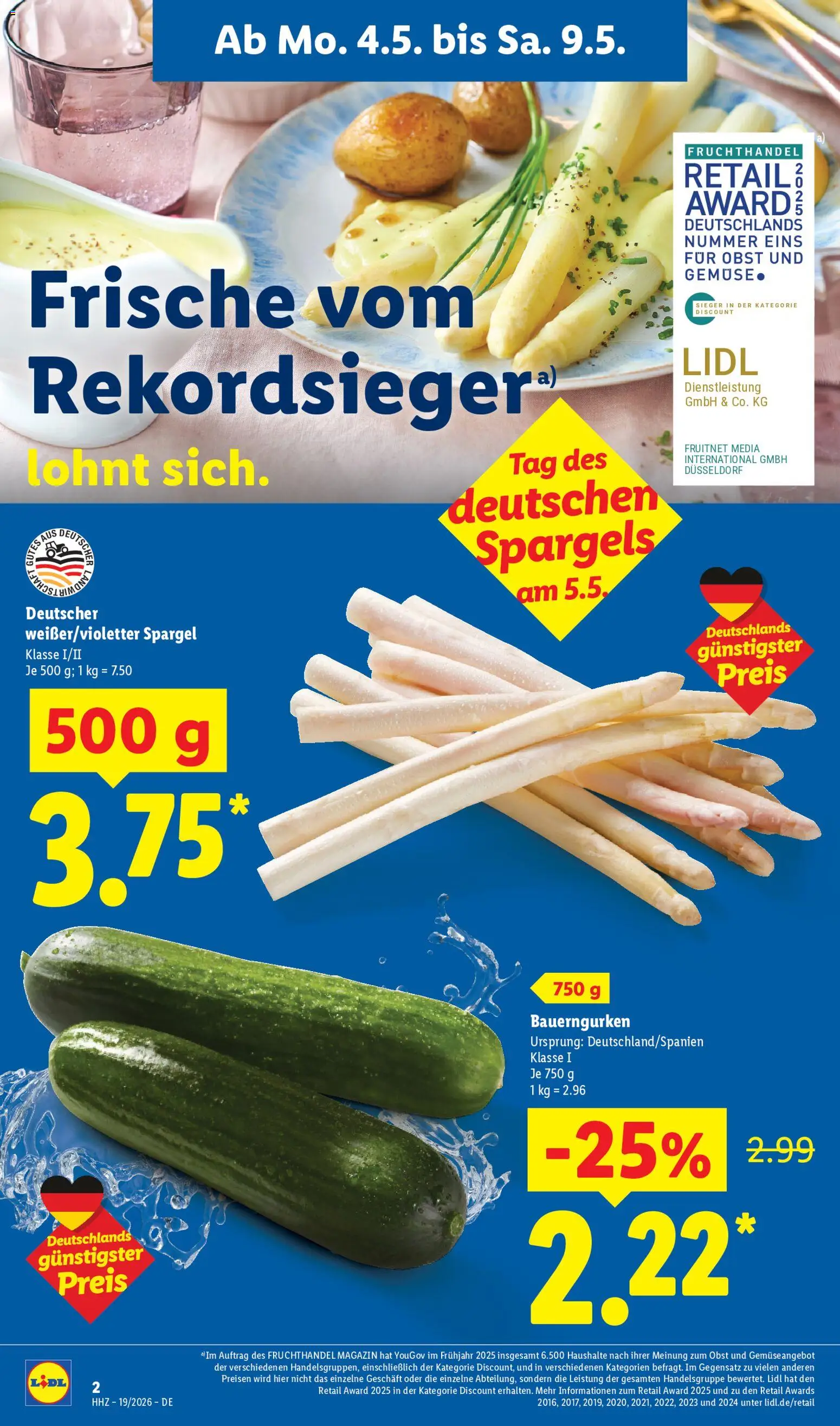 Lidl Prospekt – gültig ab 04.05.2026 | Seite: 6 | Produkte: Spargel, Gemüse, Obst