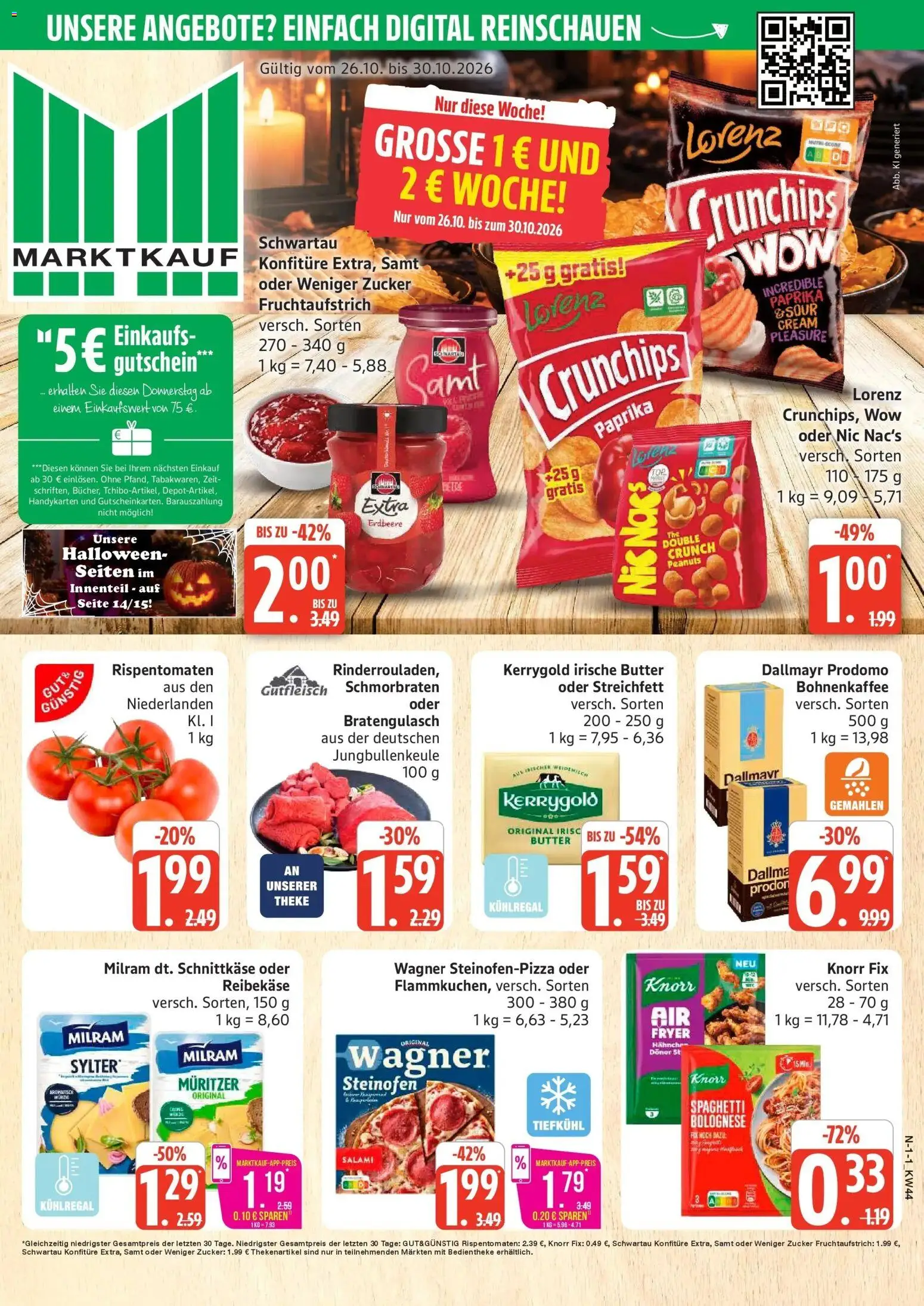Marktkauf Prospekt Cuxhaven (ab 26.10.2026) » Angebote online | Seite: 1 | Produkte: Knorr, Dallmayr, Paprika, Dallmayr prodomo