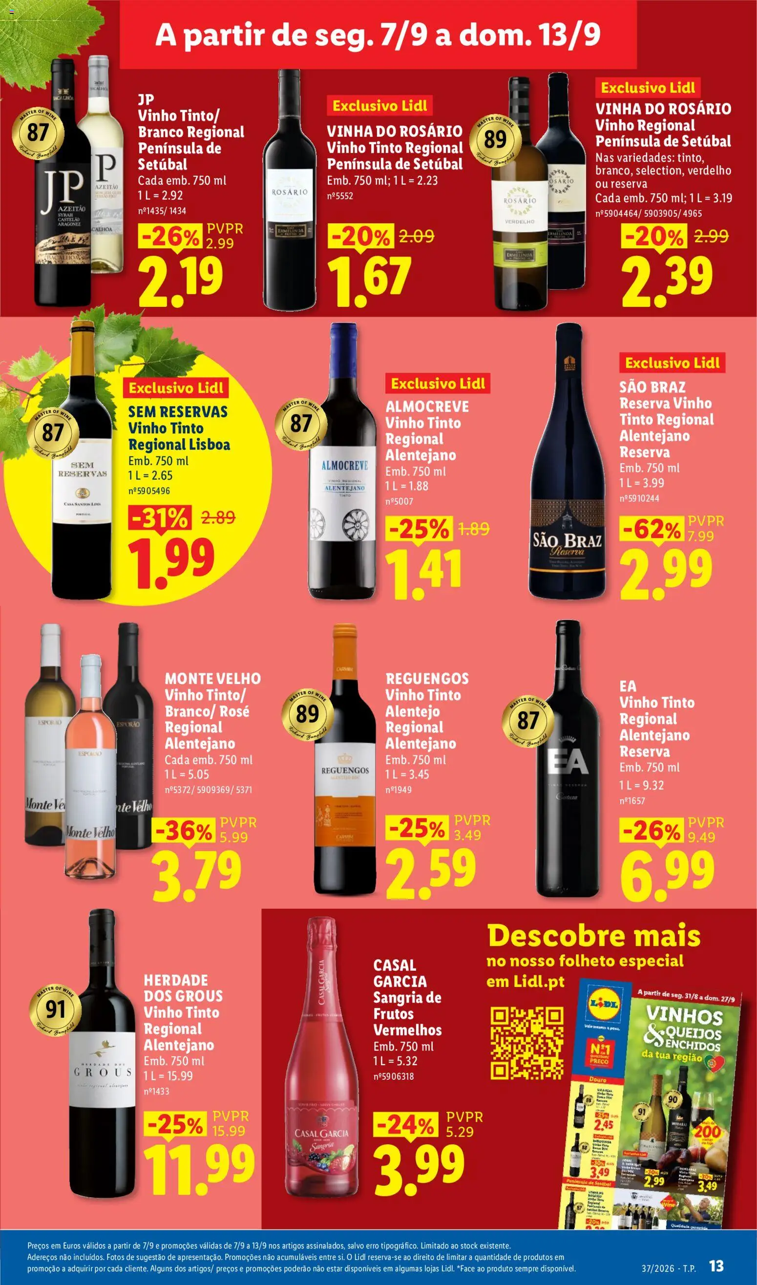 Lidl Promoções Semanais │ válido de 07/09/2026 | Página: 15 | Produtos: Vinho, Lima, Vinho tinto