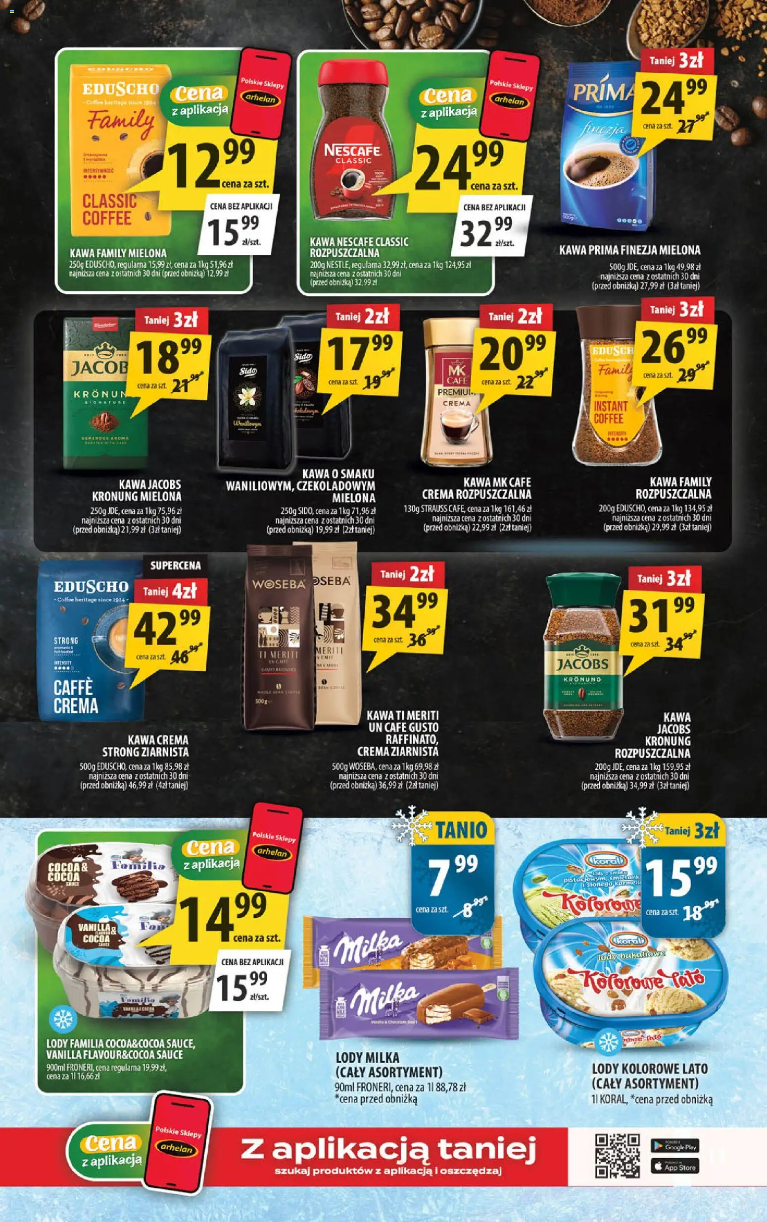 Arhelan gazetka od 22.05.2026 | Strona: 13 | Produkty: Kawa jacobs, Milka, Kawa prima, Lody
