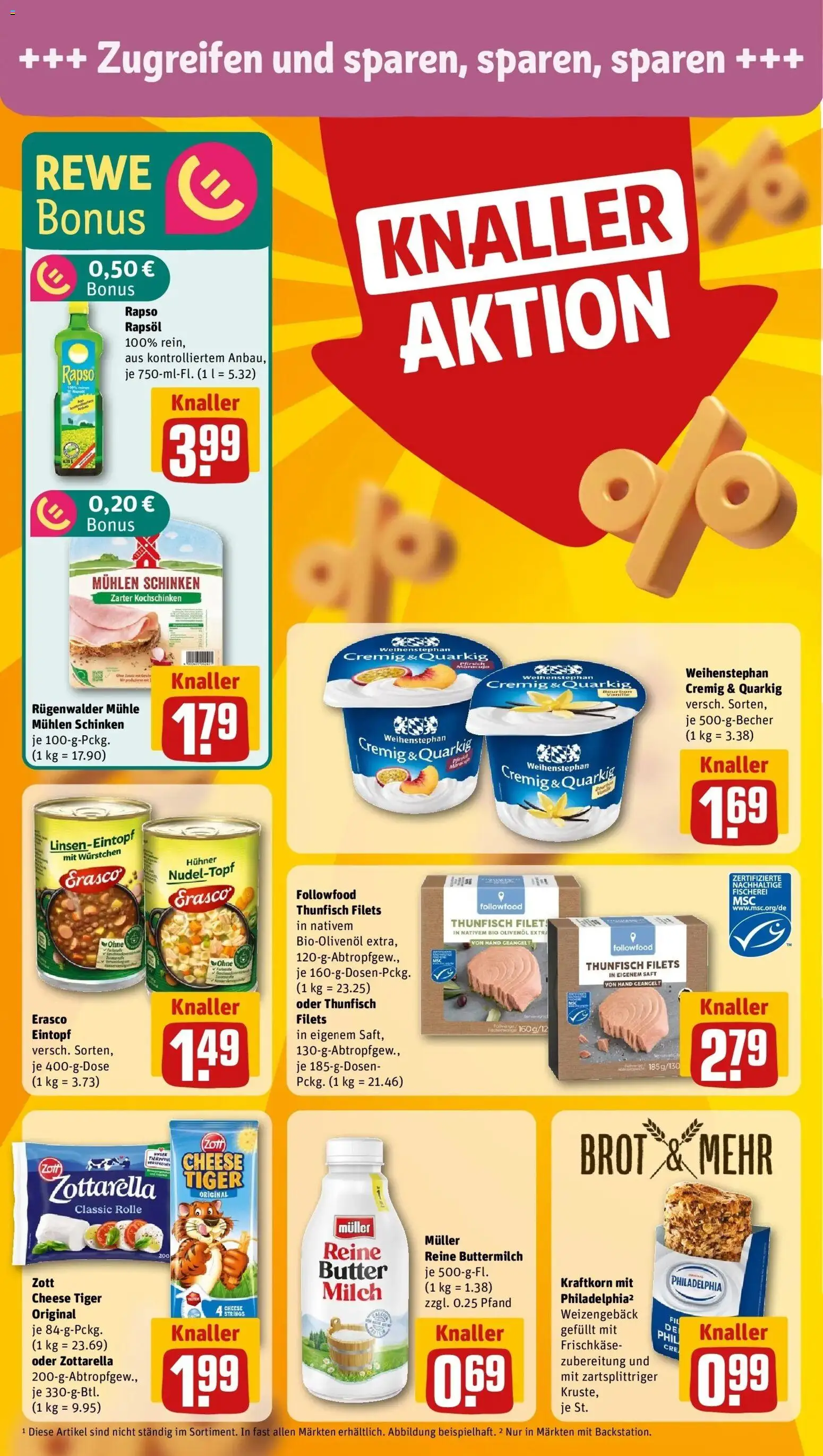 Rewe Prospekt Klein Nordende	 – gültig ab 15.03.2026 | Seite: 6 | Produkte: Butter, Thunfisch, Saft, Erasco