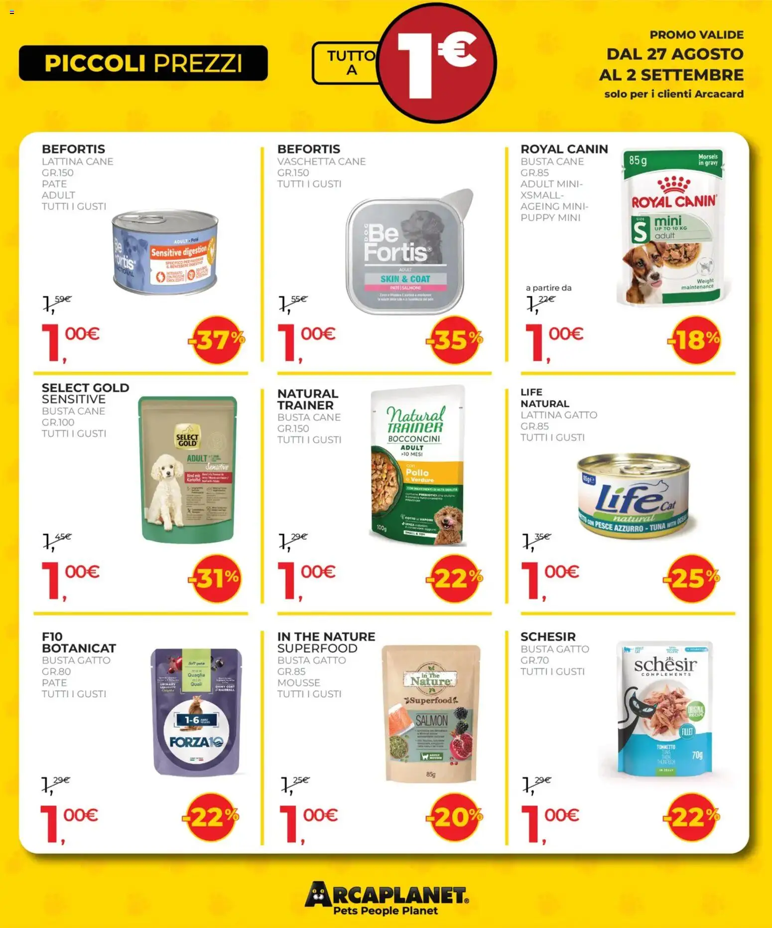Volantino Arcaplanet del 27/08/2026 | Pagina: 10 | Prodotti: Pollo, Pesce, Verdure, The
