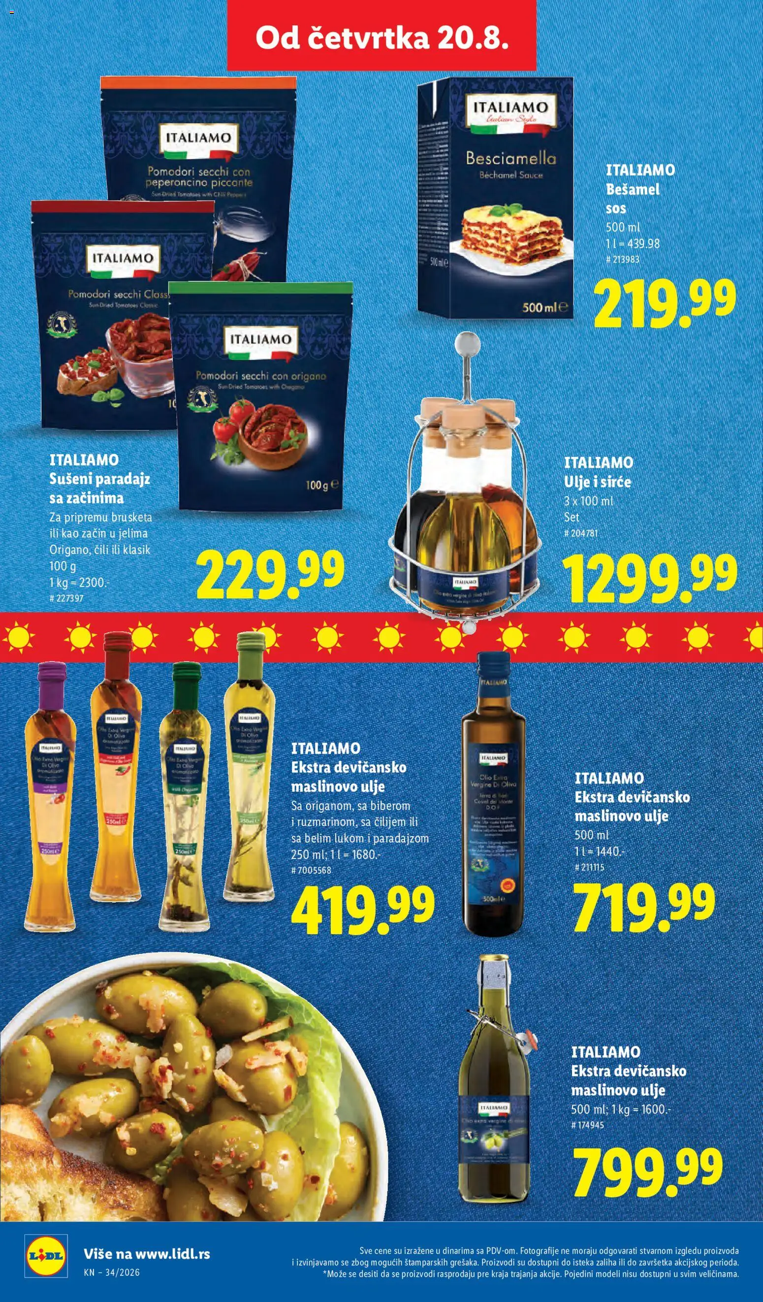 Lidl katalog - važi od 20.08.2026 | Strana: 52 | Proizvode: Sušeni paradajz, Ulje, Sirće, Maslinovo ulje
