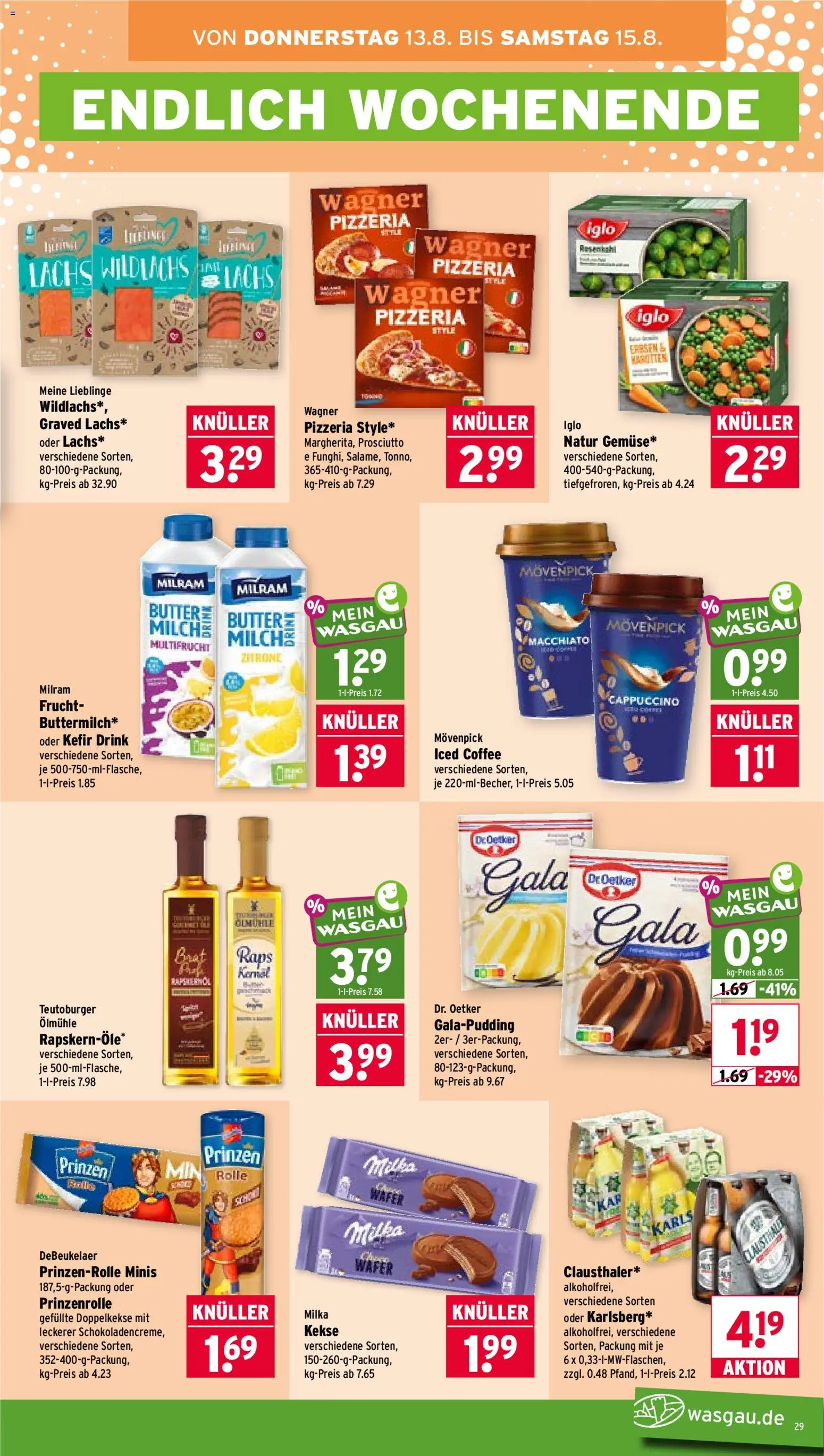 Wasgau Prospekt – gültig ab 10.08.2026 | Seite: 27 | Produkte: Iglo, Milka, Milram, Kekse