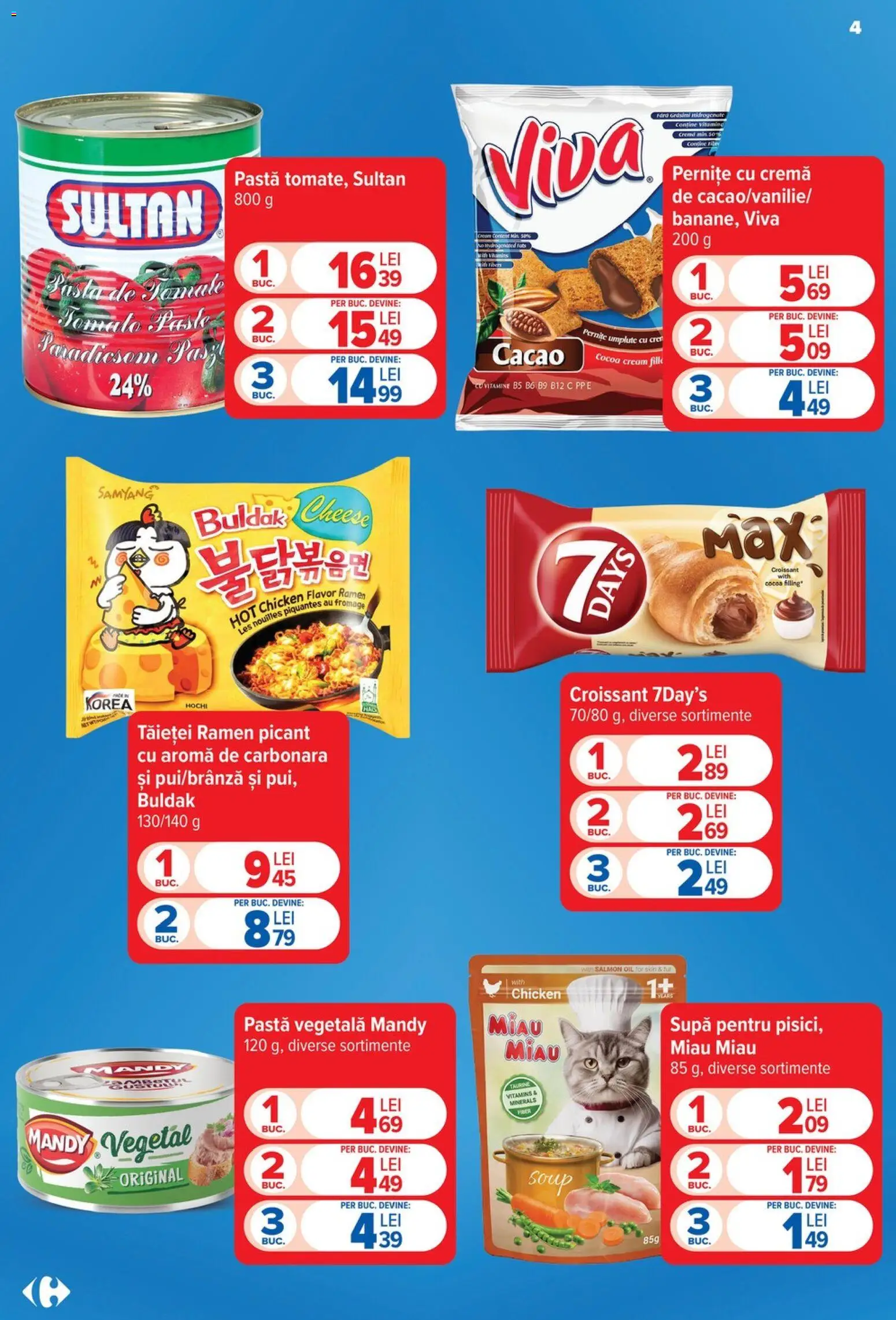 Noul catalog Carrefour – valabil de la 12.08.2026 | Pagină: 4 | Produse: Croissant, Cremă, Paste, Cacao