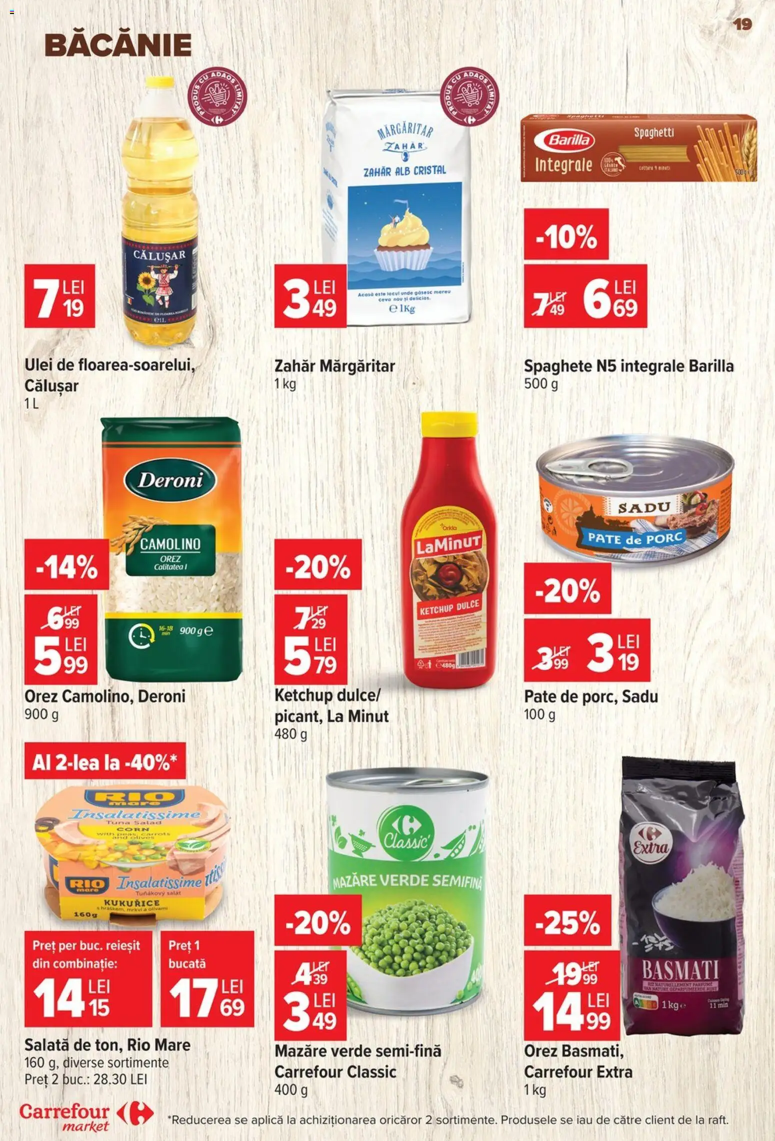 Noul catalog Carrefour – valabil de la 24.06.2026 | Pagină: 19 | Produse: Ulei, Orez, Ketchup, Salată