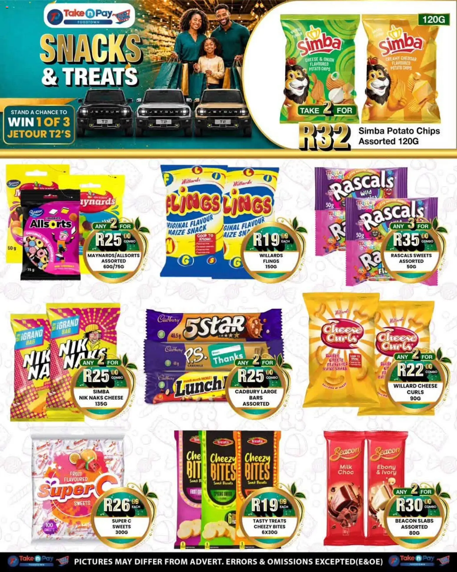 New Take n Pay catalogue – valid from 10/08/2026 | Page: 4 | Products: Sweets, Cheese, Snacks, Chips