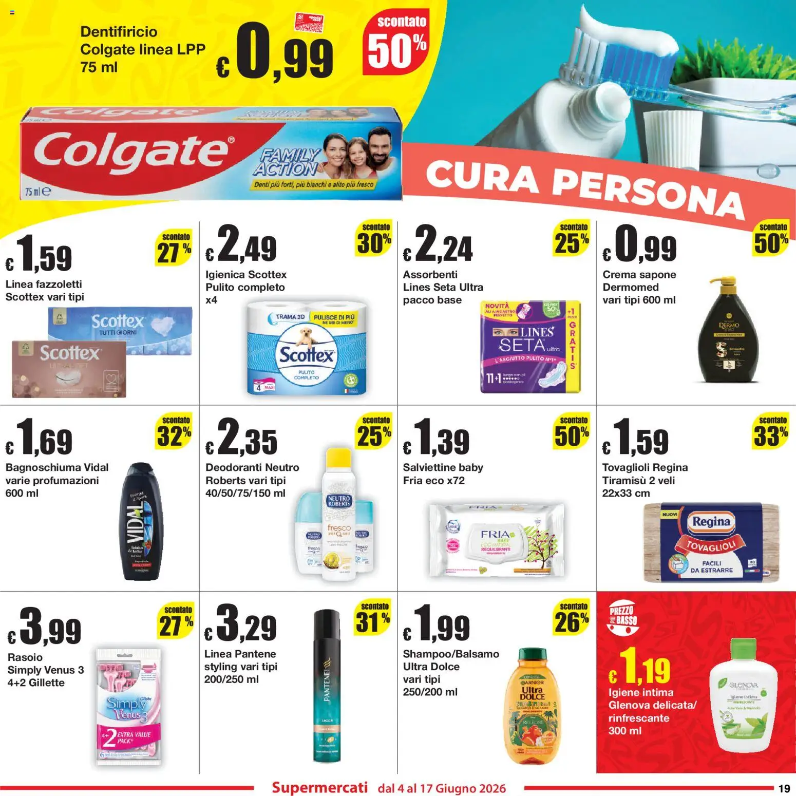 Volantino Sì con Te del 04.06.2026 | Pagina: 19 | Prodotti: Crema, Rasoio, Bagnoschiuma, Fazzoletti
