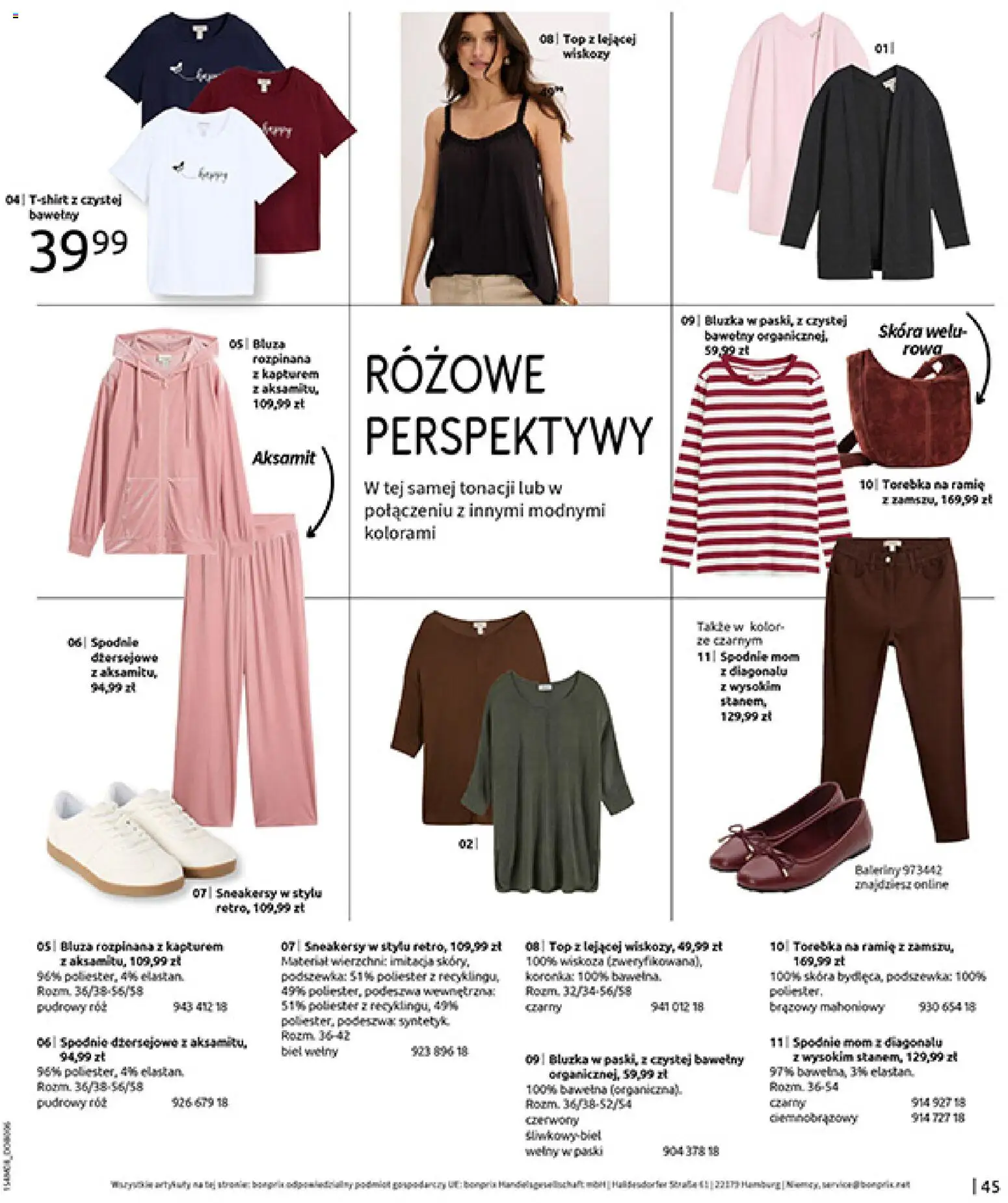 BonPrix Katalog od 10.08.2026 | Strona: 47 | Produkty: Bluzka, Spodnie, Baleriny, Torebka