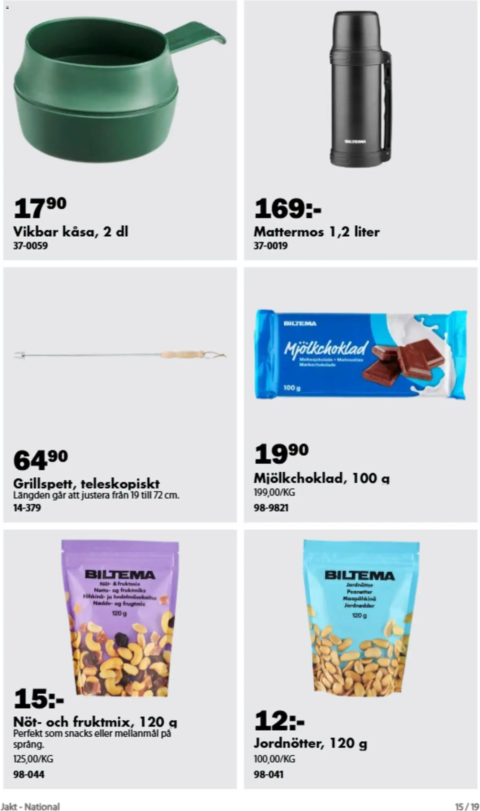 Biltema reklamblad aktuell från 19/08/2026 | Sida: 13 | Produkter: Mattermos, Snacks