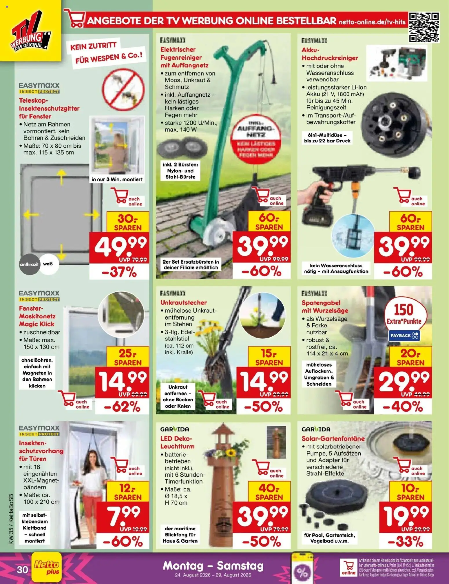 Netto Marken-Discount Prospekt Koblenz (ab 24.08.2026) » Angebote | Seite: 44 | Produkte: Adapter, Batterie, Hochdruckreiniger, TV
