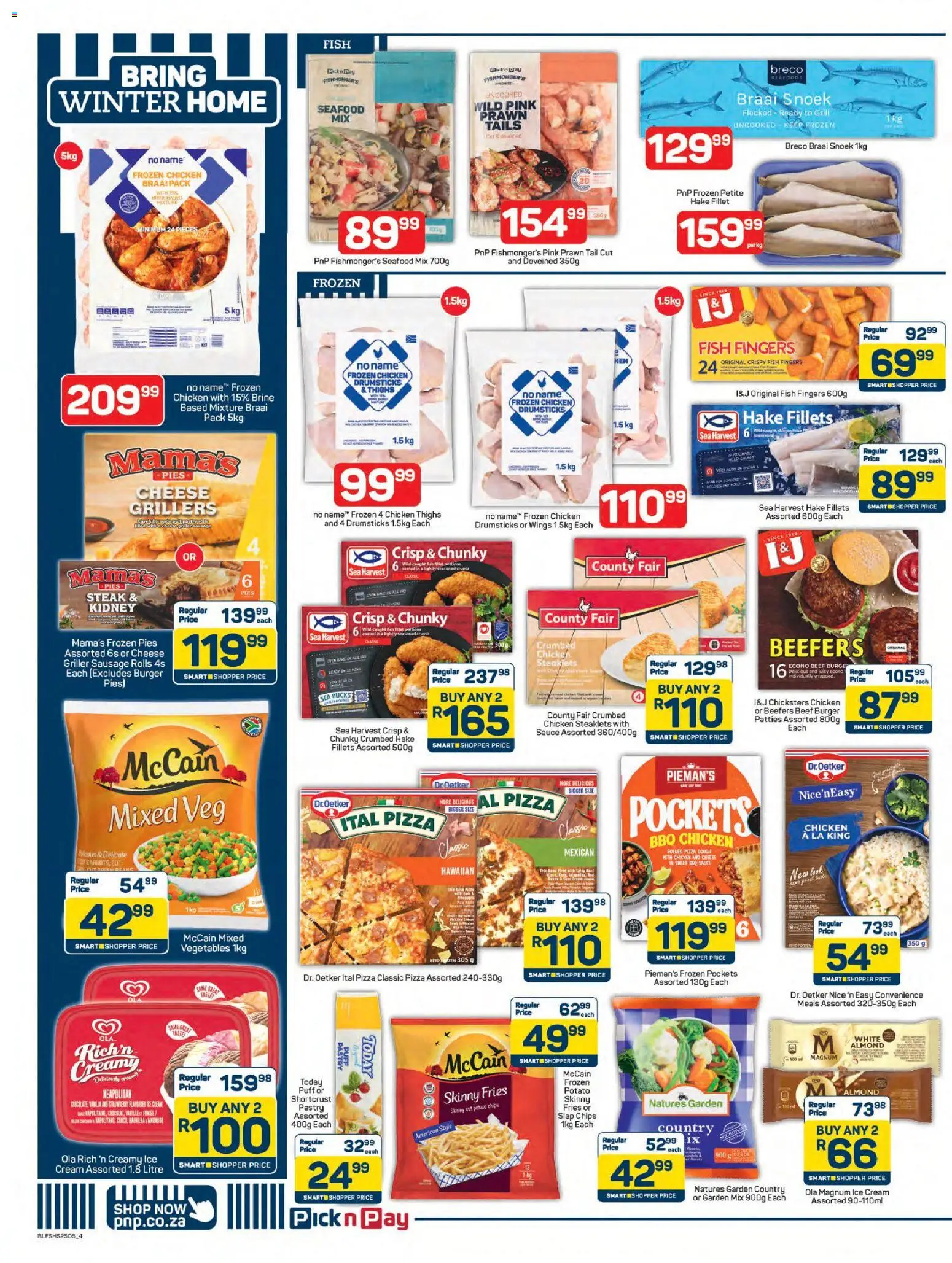 New Pick n Pay catalogue – valid from 25.05.2026 | Page: 4 | Products: Cream, Ice cream, Vegetables, Griller