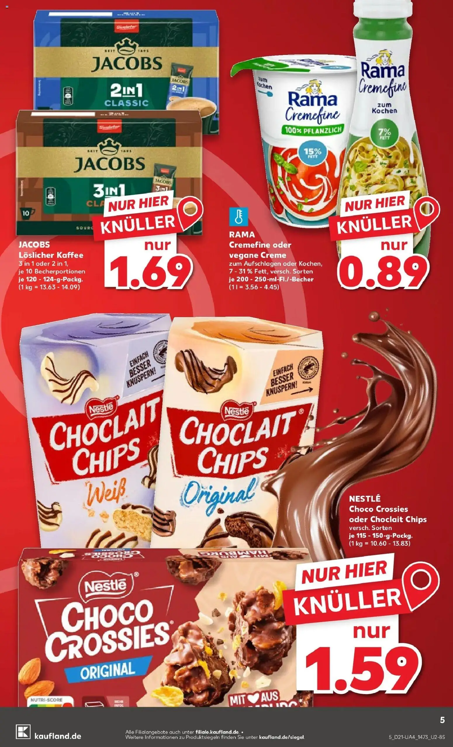 Kaufland Prospekt Herzberg (Elster) – gültig ab 21.05.2026 | Seite: 5 | Produkte: Rama, Kaffee, Creme, Chips