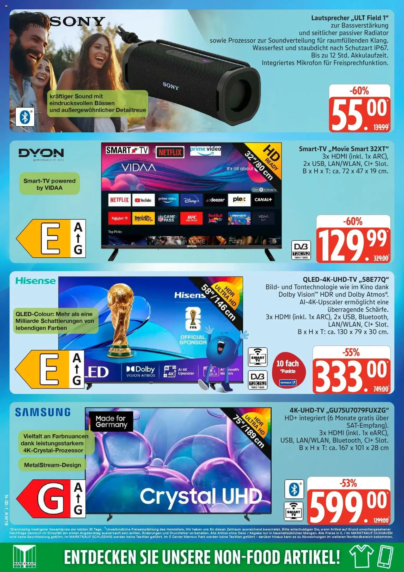 Marktkauf Prospekt Cuxhaven	 – gültig ab 04.05.2026 | Seite: 30 | Produkte: Top, Sony, Hisense, Smart TV