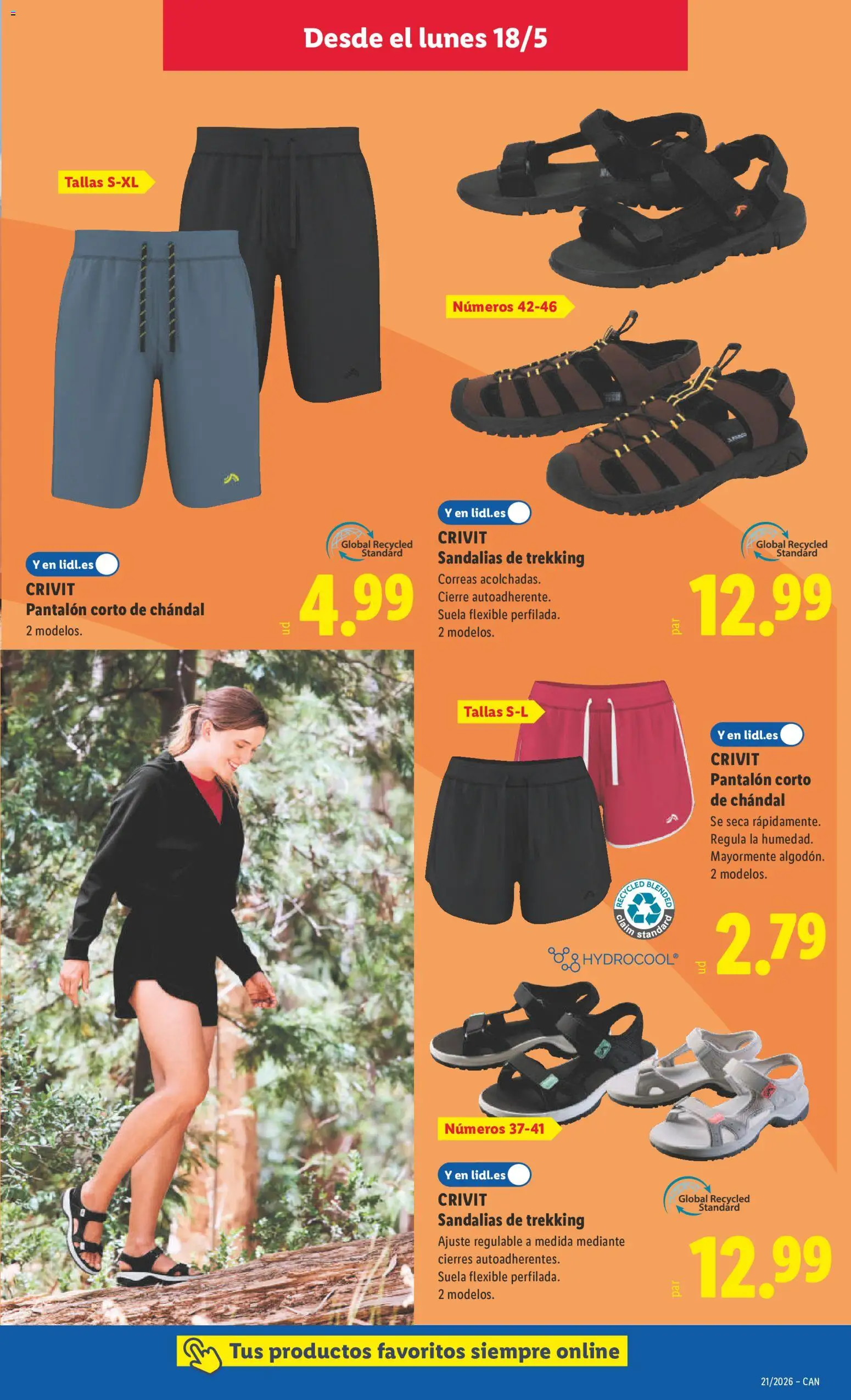 Lidl folleto de bazar │ válido desde el 18.05.2026 | Página: 9 | Productos: Sandalias, Pantalón corto