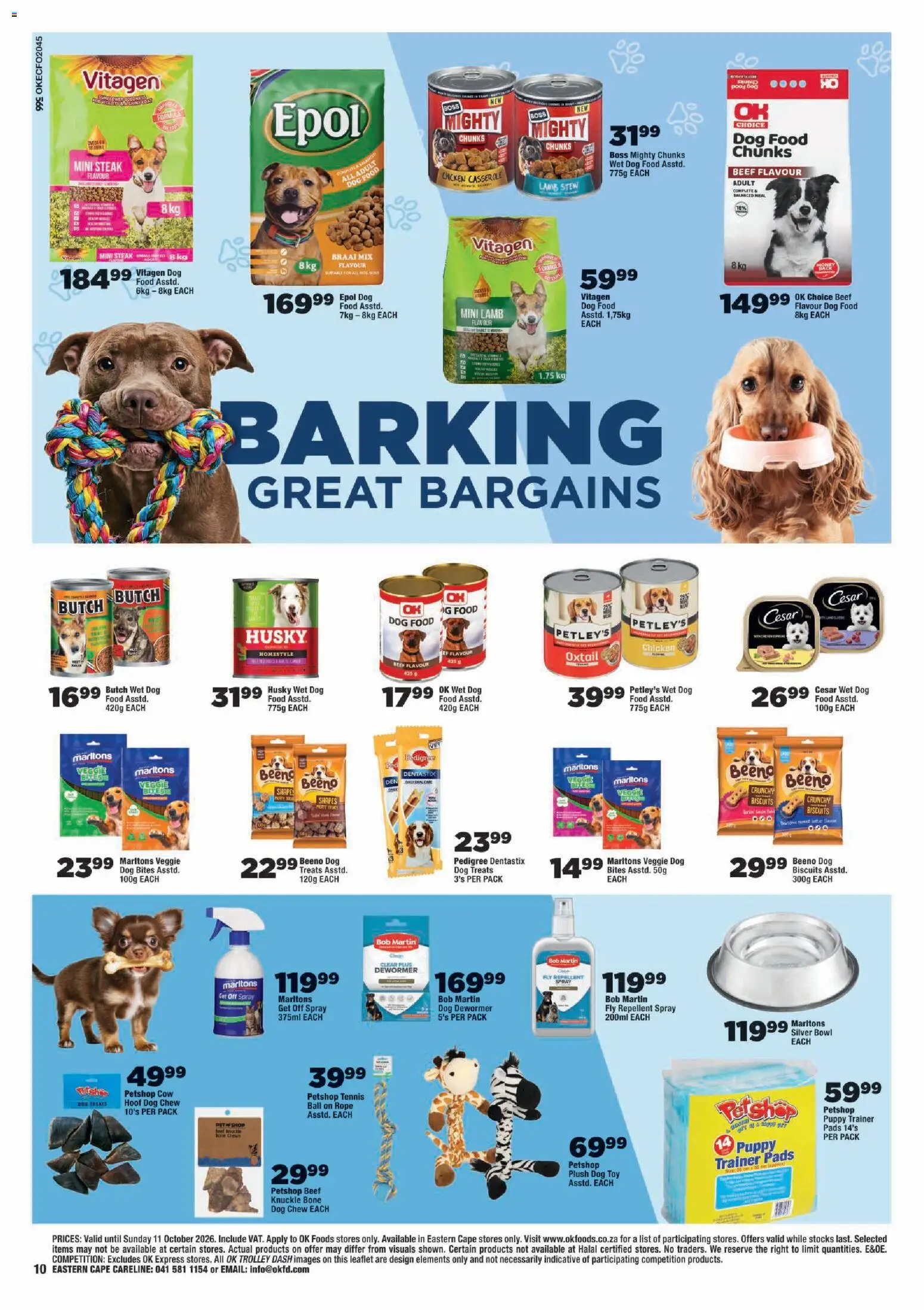 New OK Foods catalogue – valid from 23/09/2026 | Page: 10 | Products: Bowl, Pads, Beef, Dog food