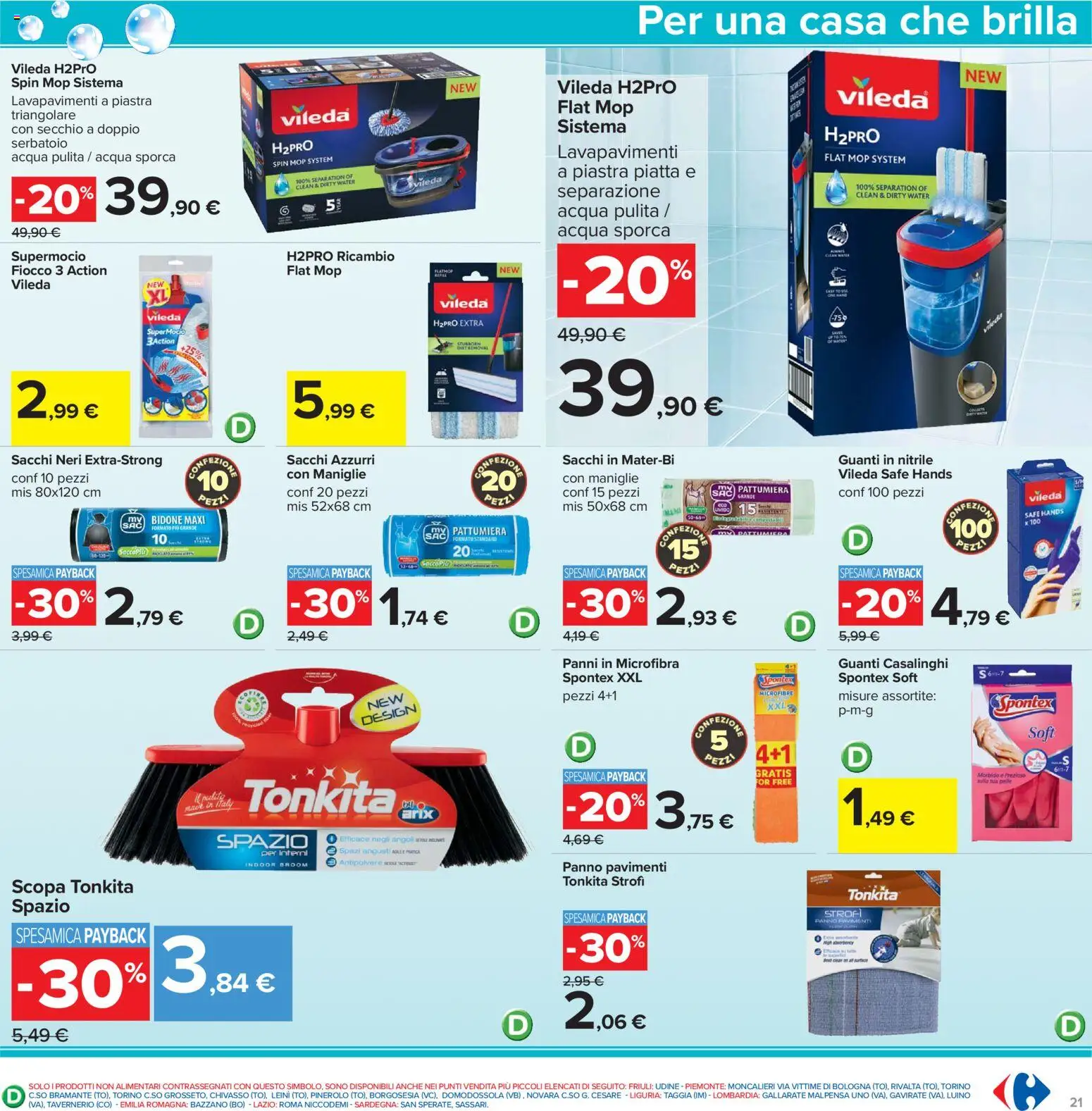 Volantino Carrefour del 07.04.2026 | Pagina: 21 | Prodotti: Guanti, Scopa, Secchio, Pattumiera