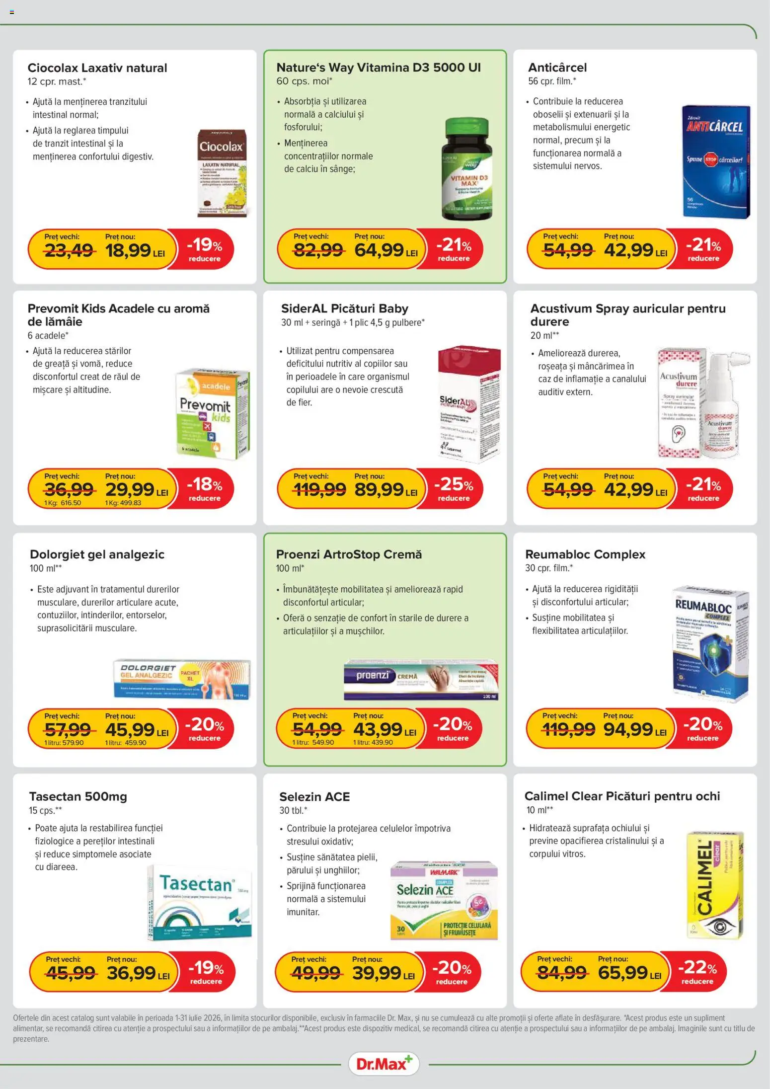 Noul catalog Dr.Max – valabil de la 01.07.2026 | Pagină: 5 | Produse: Cremă, Acadele, Lămâie