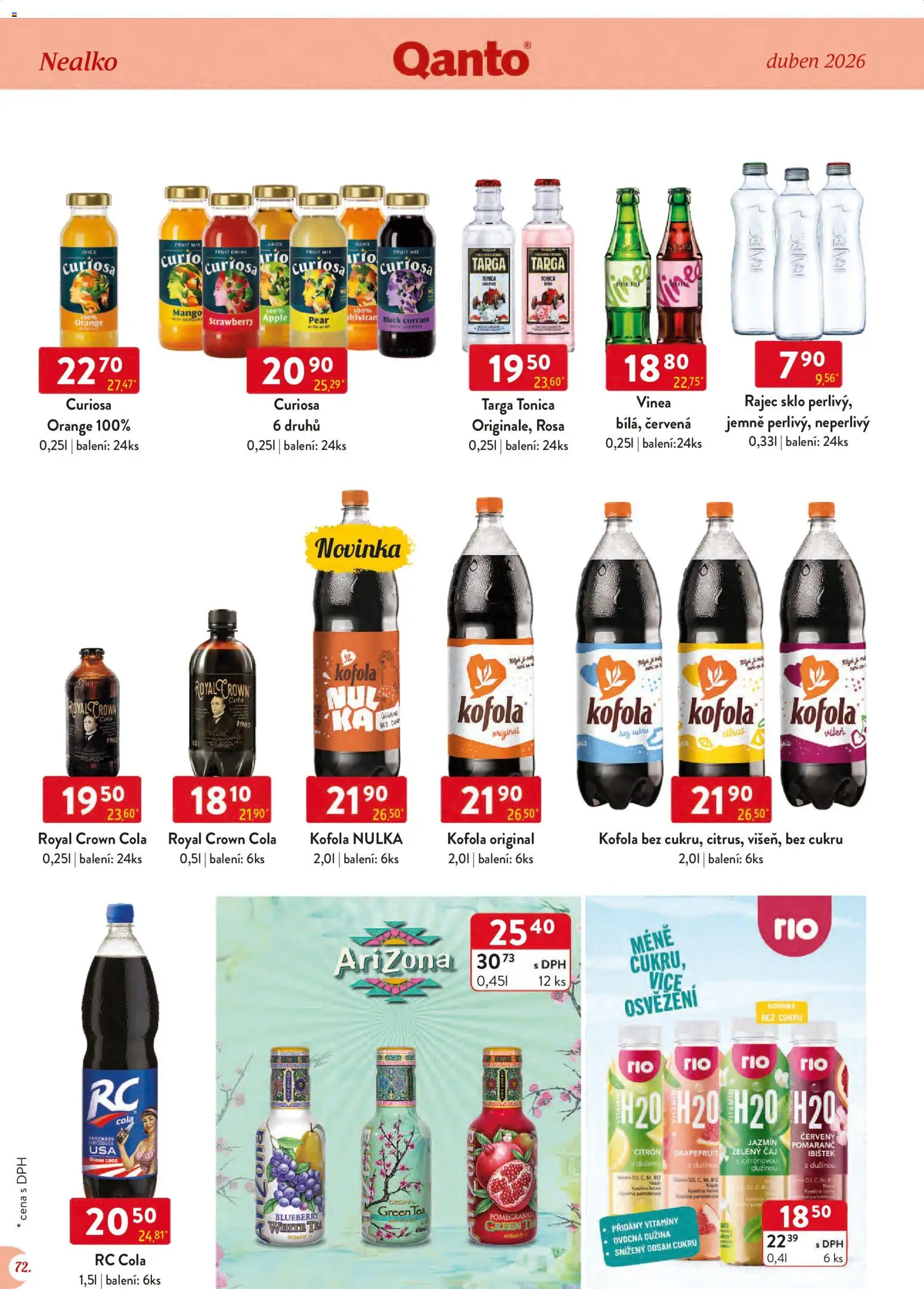 Astur & Qanto leták - Velkoobchod 04/2026 od 01.04.2026 | Strana: 72 | Produkty: Mango, Royal Crown Cola, Apple, Citron