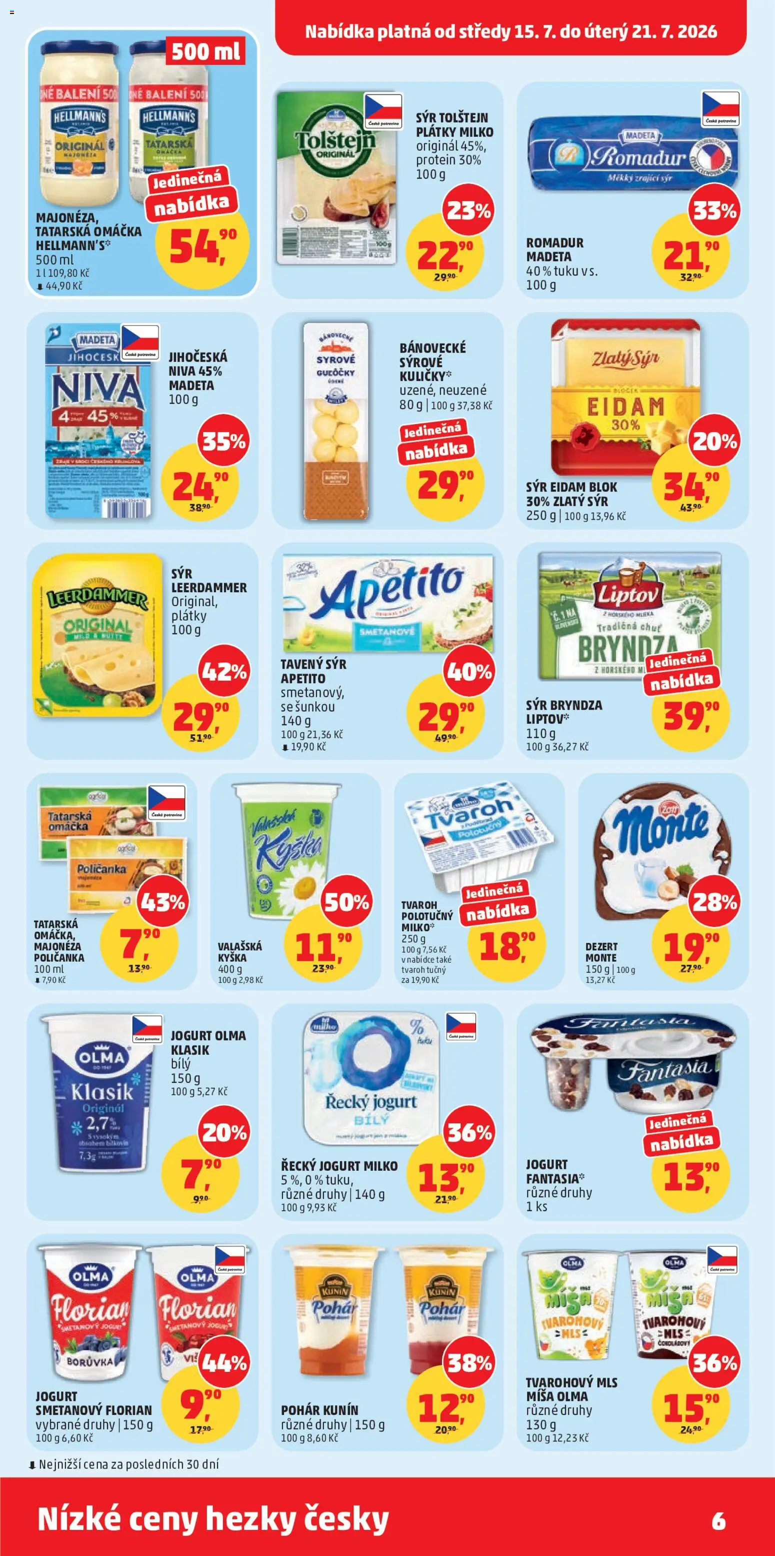 Penny Market leták od 15.07.2026 | Strana: 6 | Produkty: Hellmann's, Tvaroh tučný, Leerdammer, Kuličky