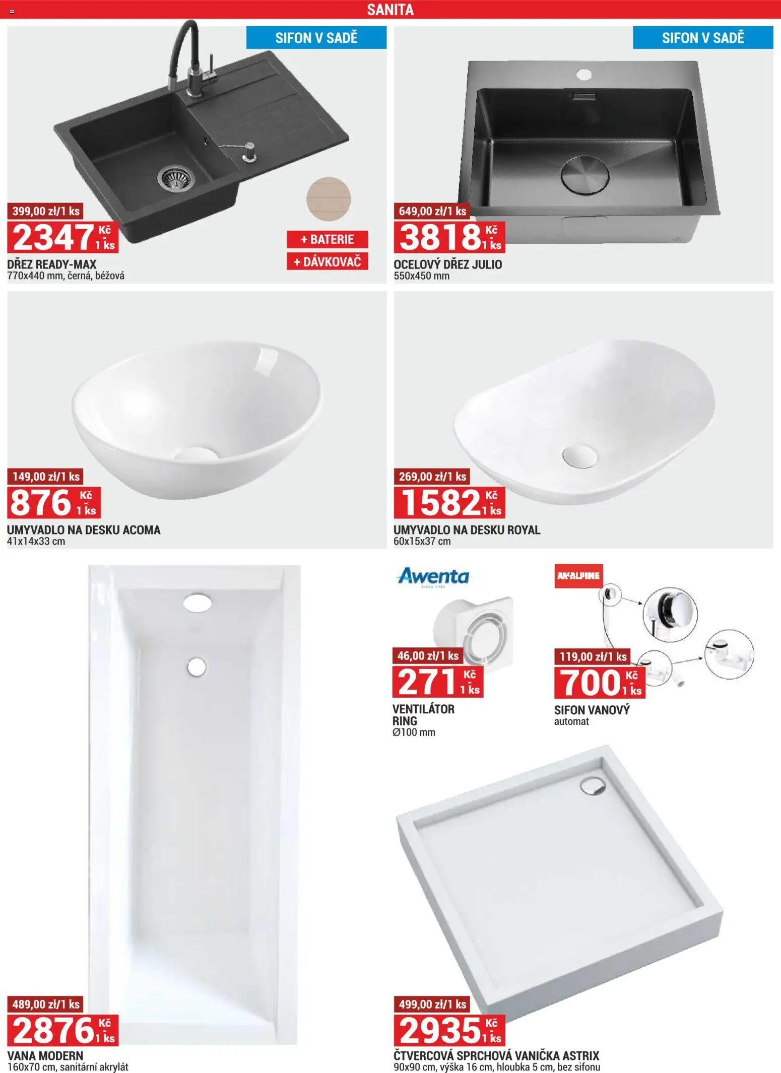 Merkury Market leták od 01.09.2026 | Strana: 21 | Produkty: Dřez, Ventilátor, Umyvadlo, Vana
