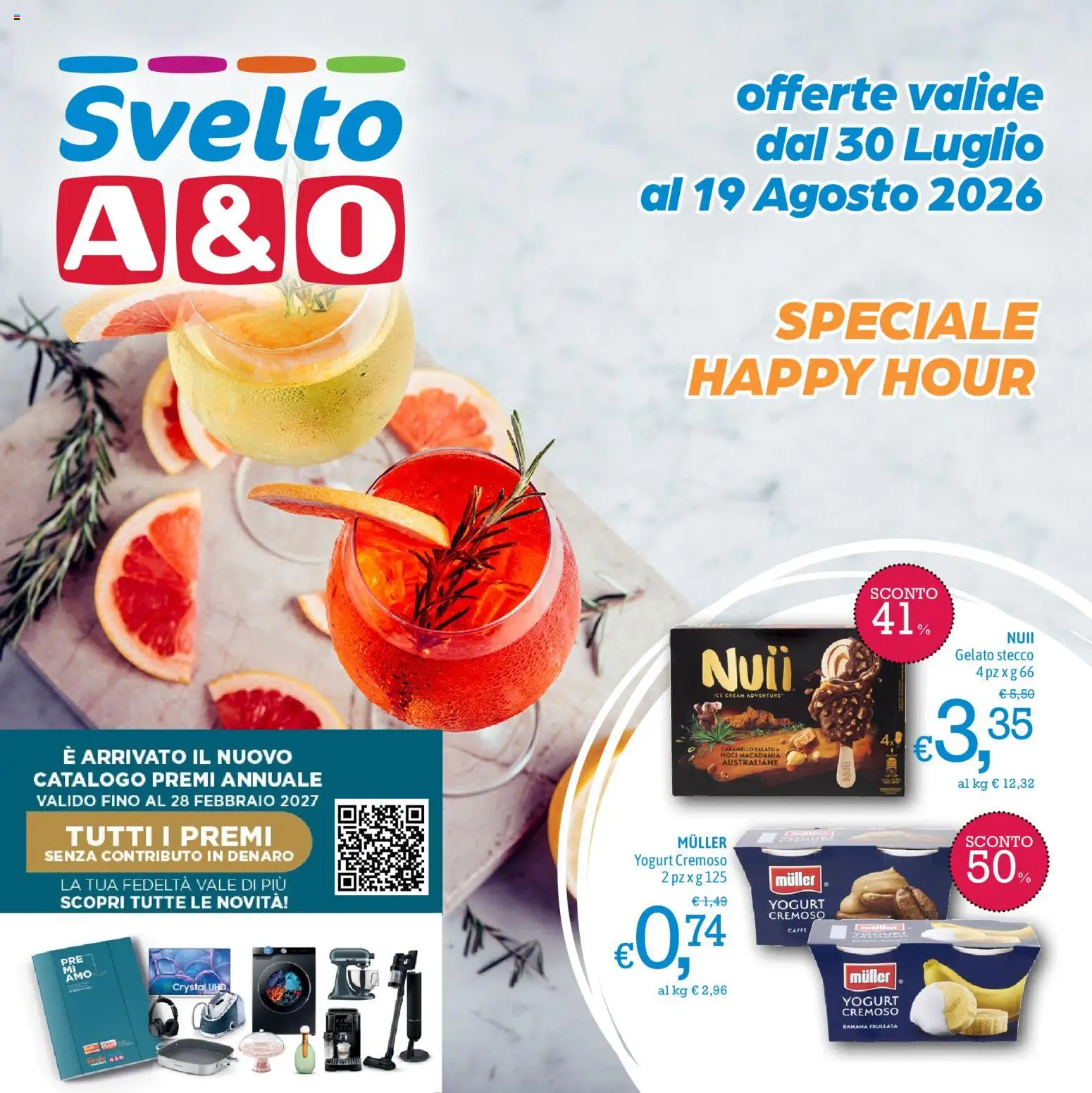 Volantino A&O del 30/07/2026 | Pagina: 1 | Prodotti: Caffè, Gelato, Noci, Yogurt cremoso