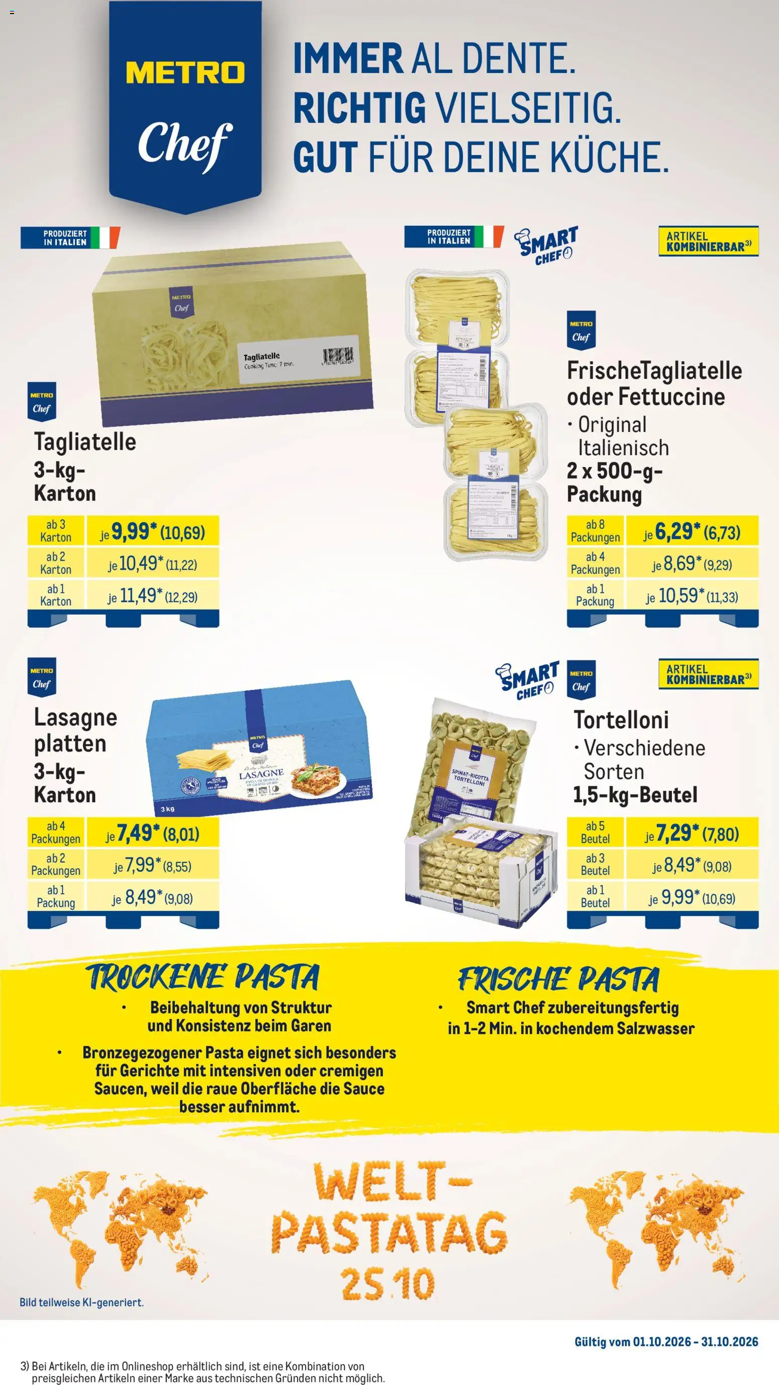 Metro Monats-Menü – gültig ab 01.10.2026 | Seite: 17 | Produkte: Lasagne, Gerichte, Pasta