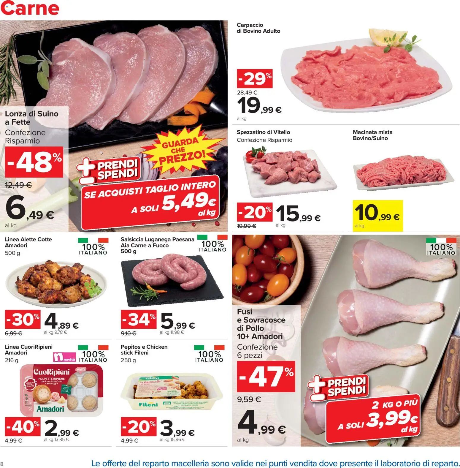 Volantino Carrefour del 15/09/2026 | Pagina: 8 | Prodotti: Prosciutto Cotto, Pollo, Prosciutto, Salsiccia