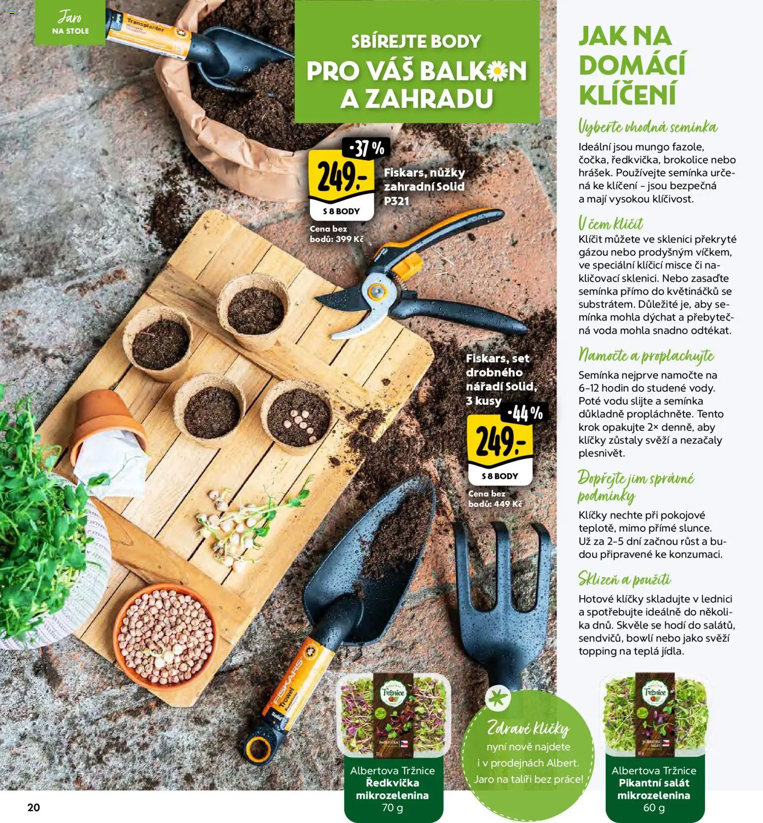 Albert magazín od 01.03.2026 | Strana: 20 | Produkty: Fiskars, Brokolice, Semínka, Body