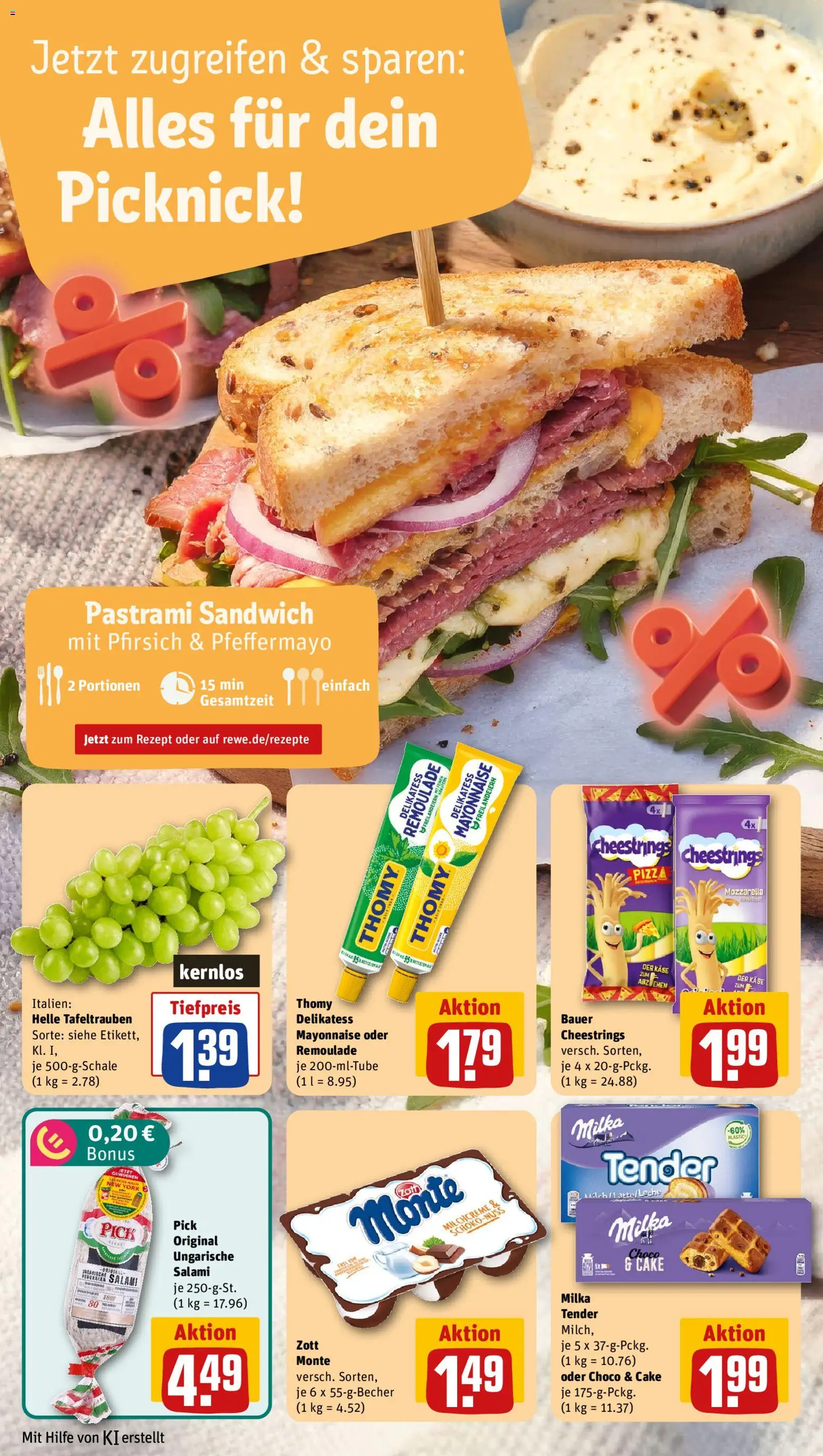 Rewe ihr Kaufpark Prospekt – gültig ab 10.08.2026 | Seite: 20 | Produkte: Käse, Mayonnaise, Pfirsich, Pizza