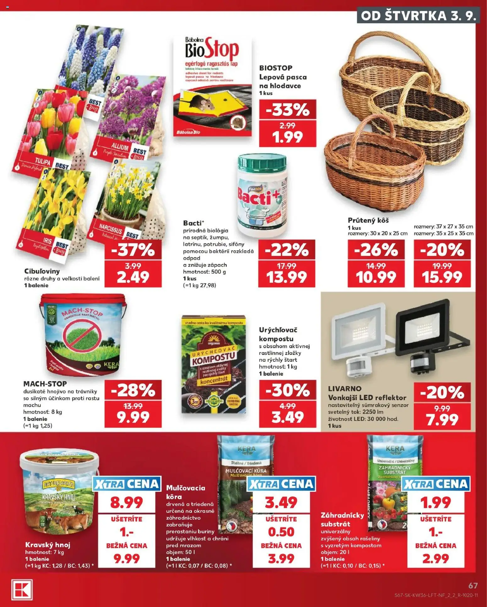 Nové Kaufland akcie – leták je platný od 03.09.2026 | Strana: 67 | Produkty: Led reflektor, Reflektor, Kôš