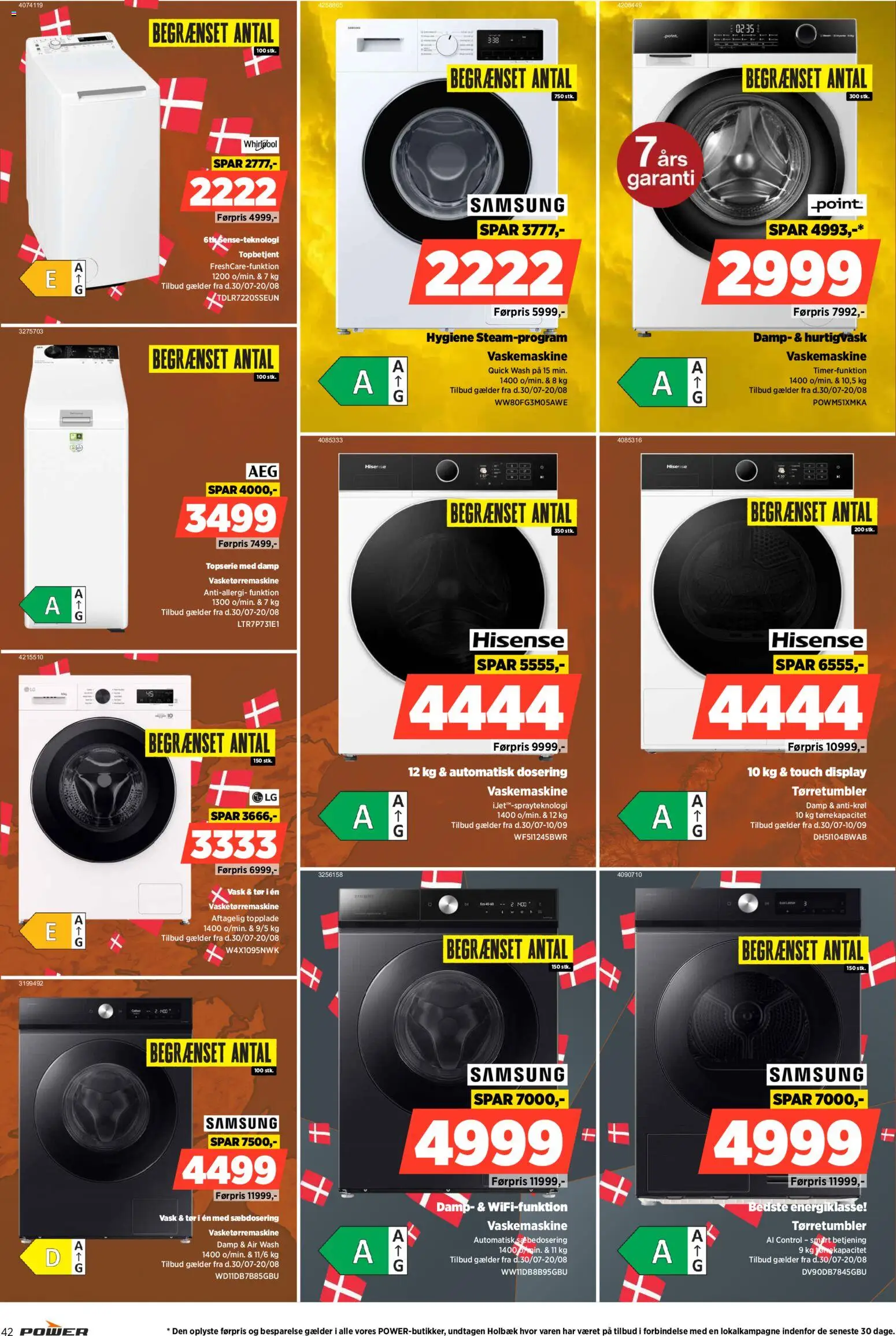 Power tilbudsavis – gyldig fra 30/07/2026 | Side: 42 | Produkter: Vaskemaskine, Tørretumbler