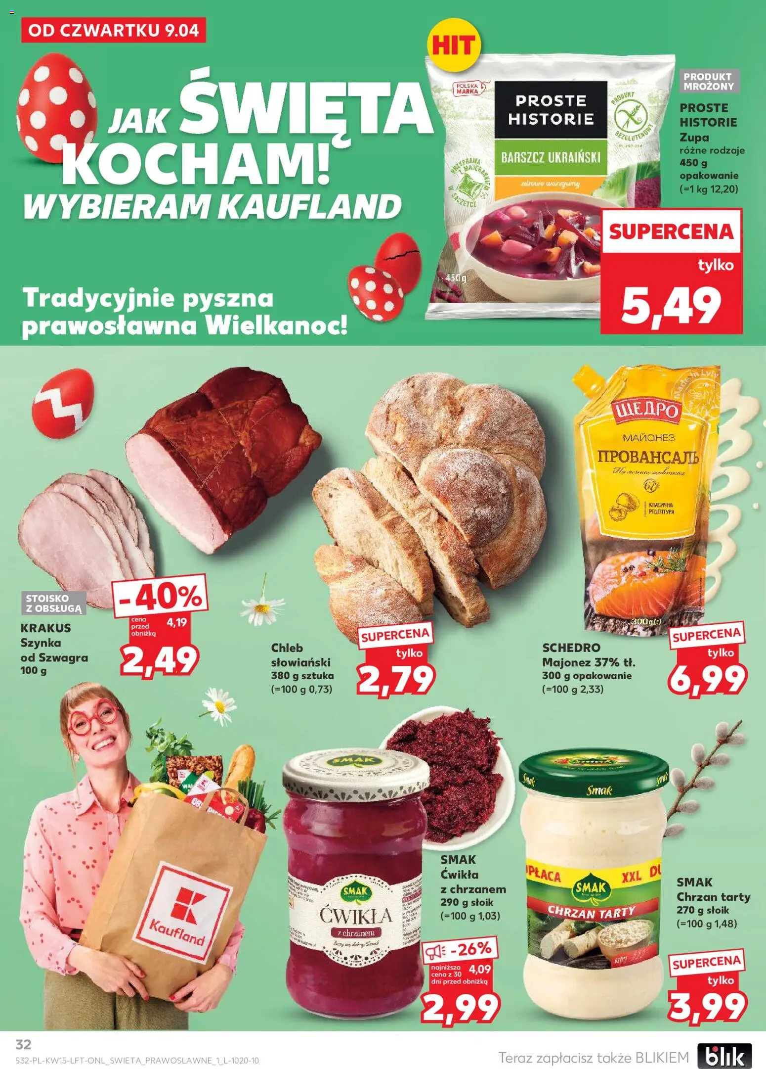 Kaufland gazetka od 09.04.2026 | Strona: 32 | Produkty: Barszcz ukraiński, Chrzan, Zupa, Chleb